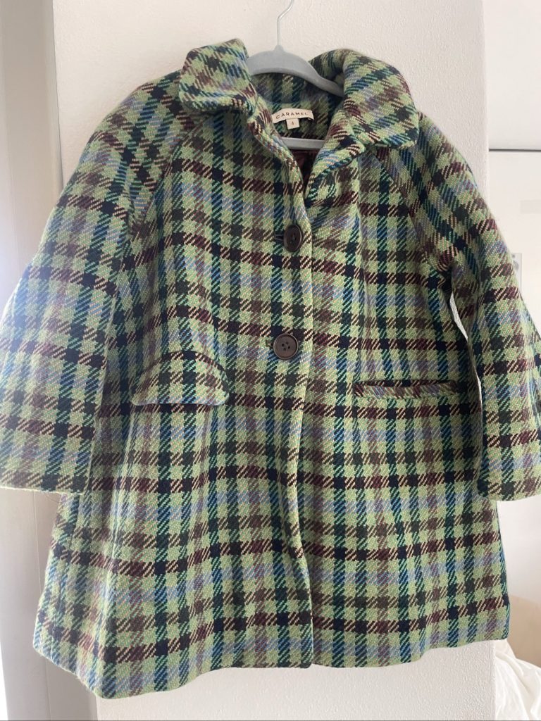 Caramel Women's Green & Blue Check Wool Coat Size 4