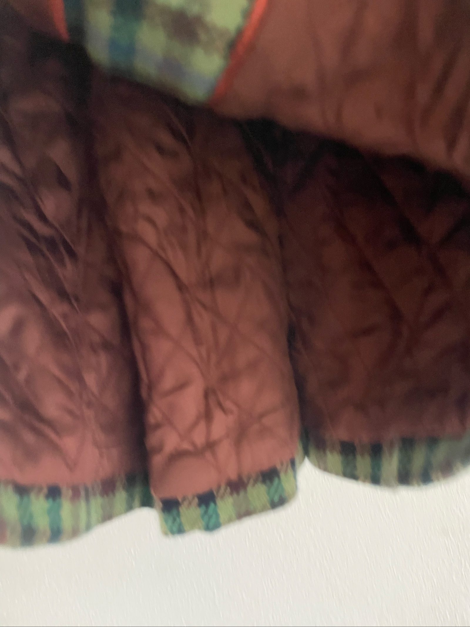 Caramel Women's Green & Blue Check Wool Coat Size 4 image 3