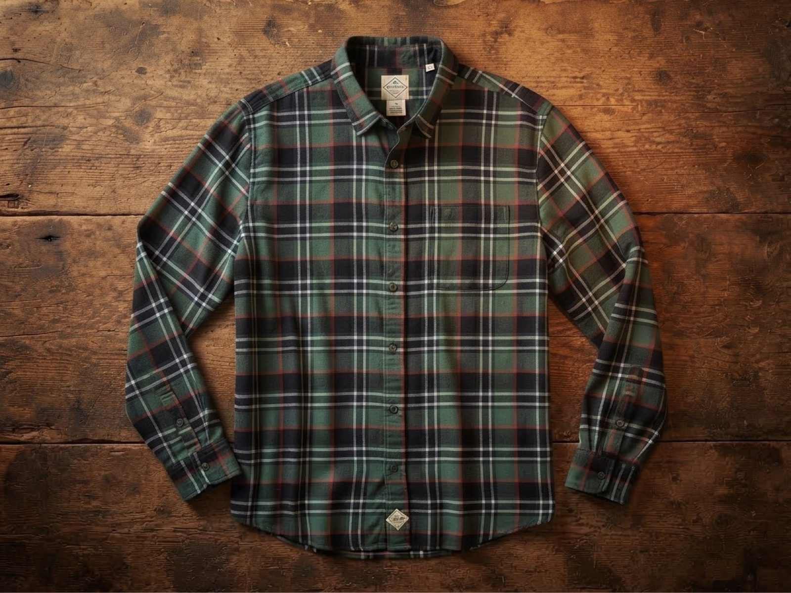 St. John's Bay Men's Green & Red Plaid Cotton Shirt XL