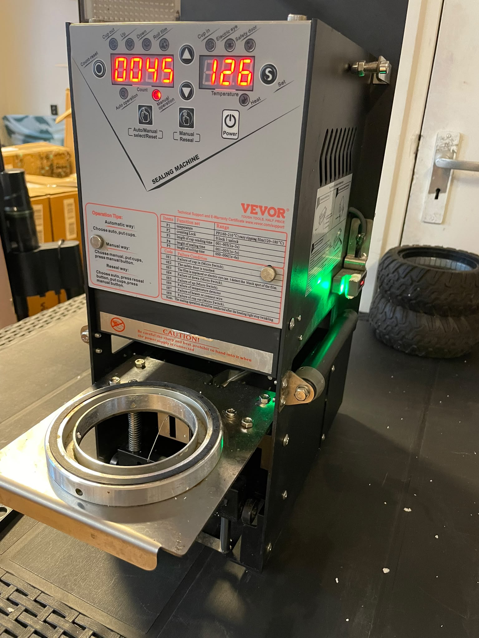 VEVOR Automatische Bekersealmachine Onderdelen ontbreken image 2