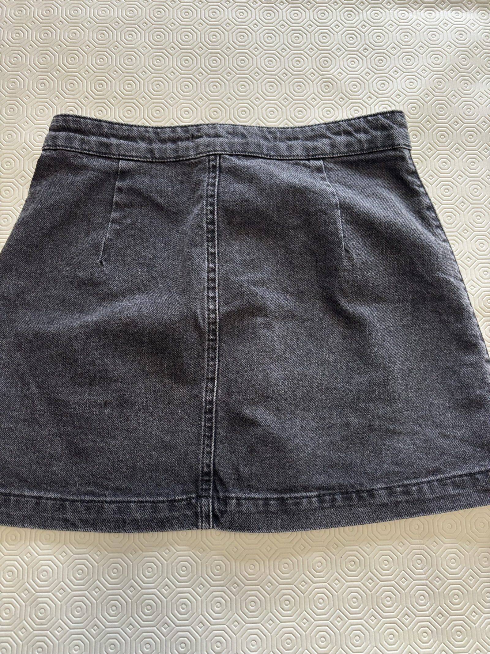Topshop Black Denim Button Front Skirt UK 8 Petite image 4