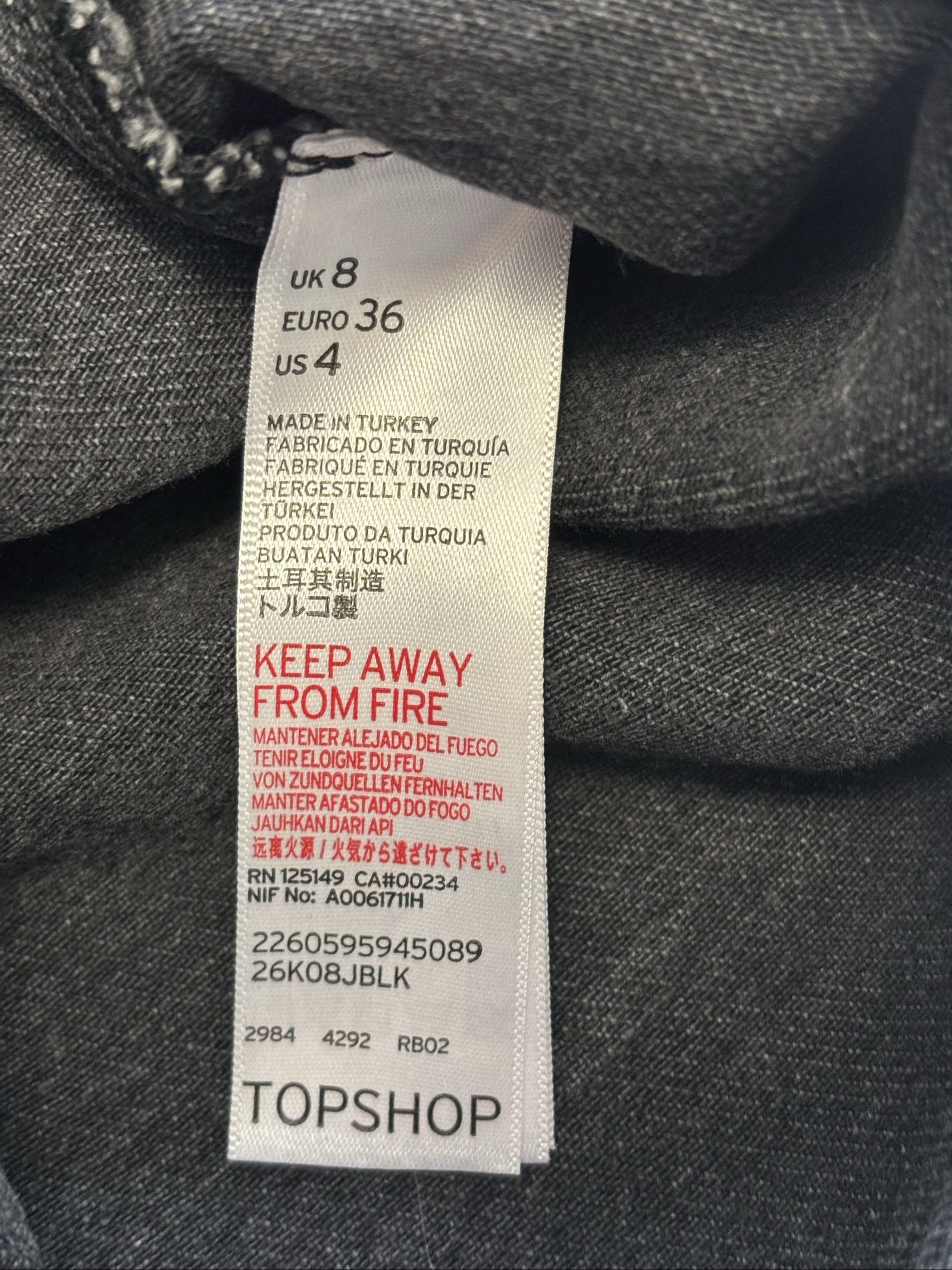 Topshop Black Denim Button Front Skirt UK 8 Petite image 5