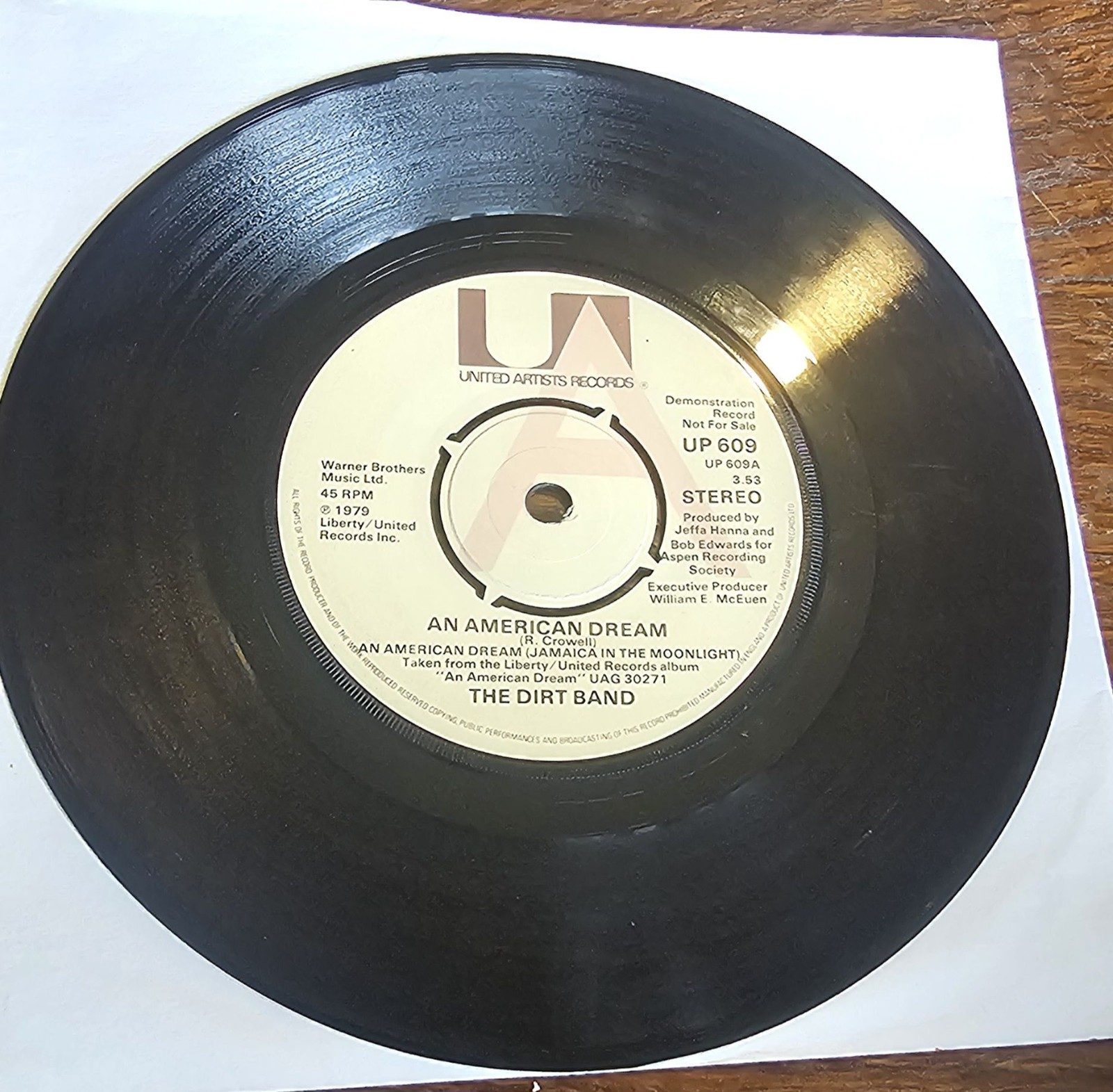 The Dirt Band An American Dream PROMO United Artists UP 609 7"