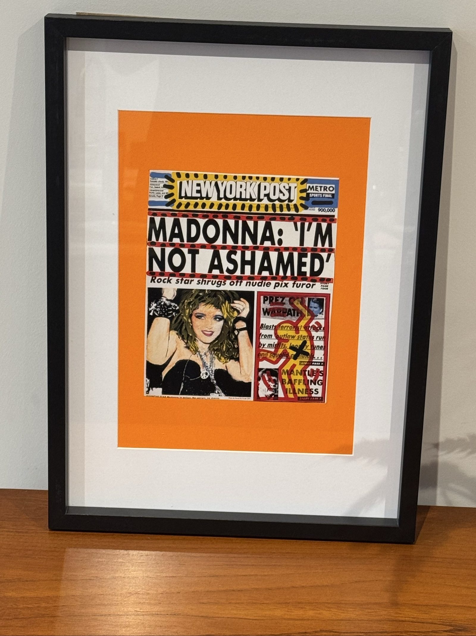 Framed Madonna Orange Background Art Print image 2