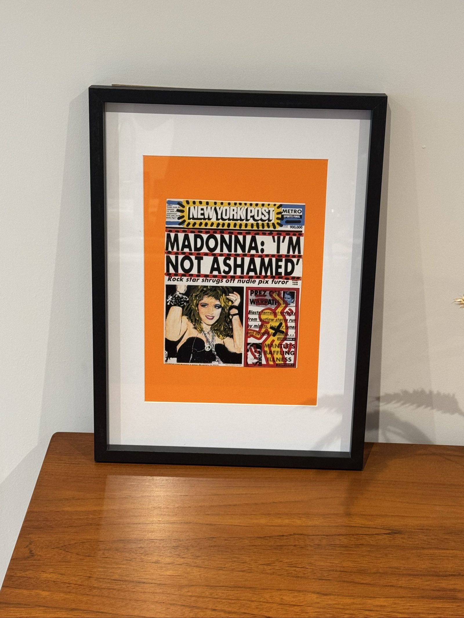Framed Madonna Orange Background Art Print image 3