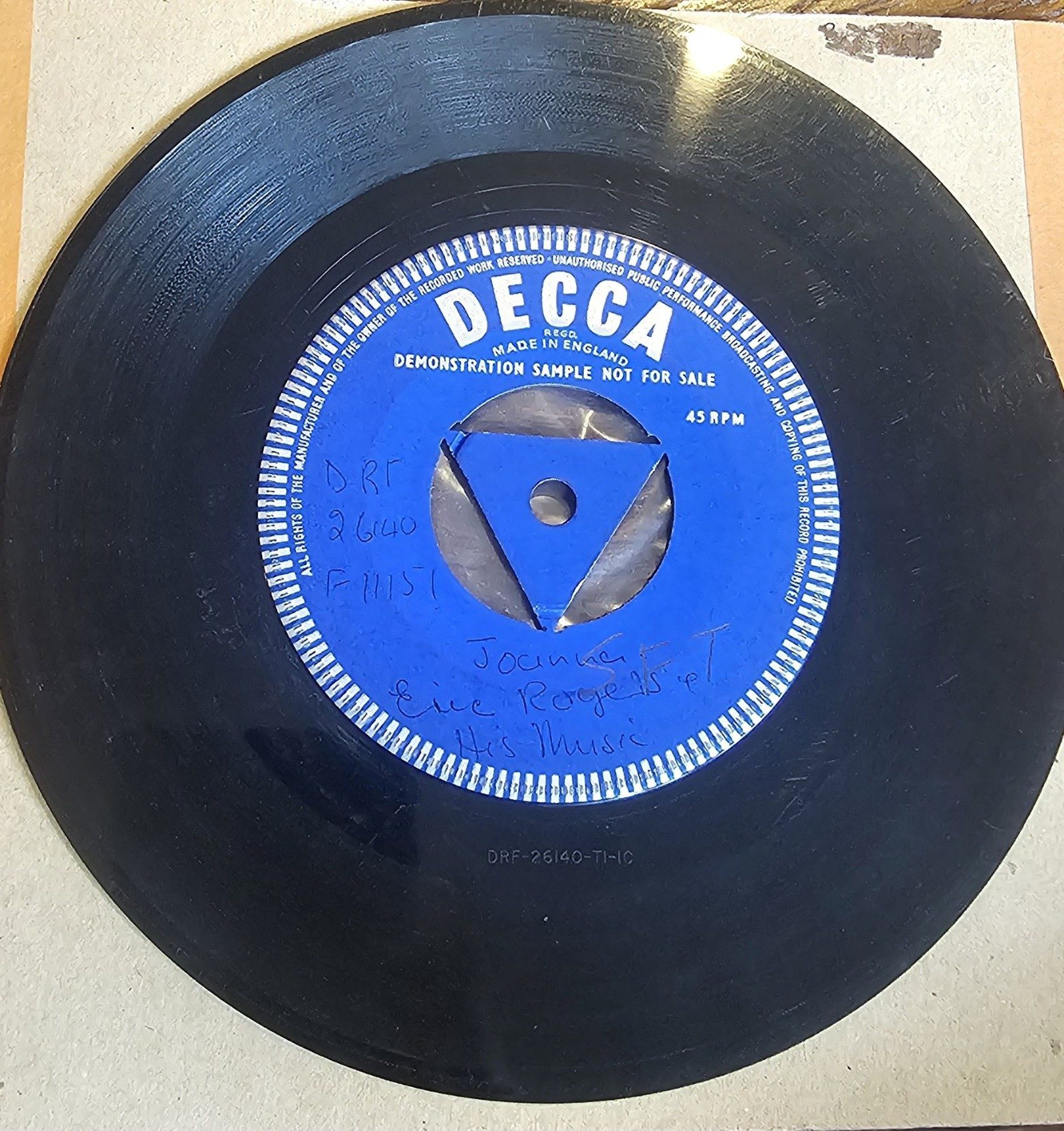Eric Rodgers Journey PROMO DECCA DRF 26140 7" 45 RPM
