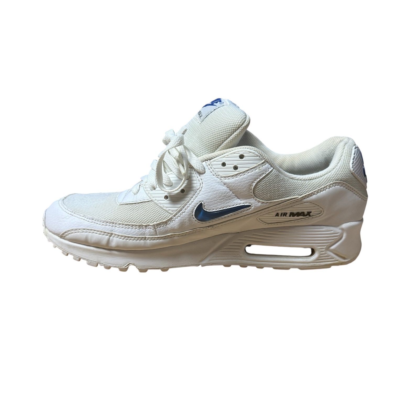Nike Mens Air Max 90 Jewel Trainers UK 11 White Game Royal DV3503-100 image 3