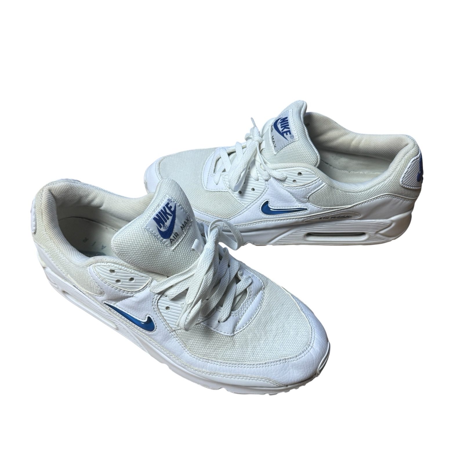 Nike Mens Air Max 90 Jewel Trainers UK 11 White Game Royal DV3503-100 image 4