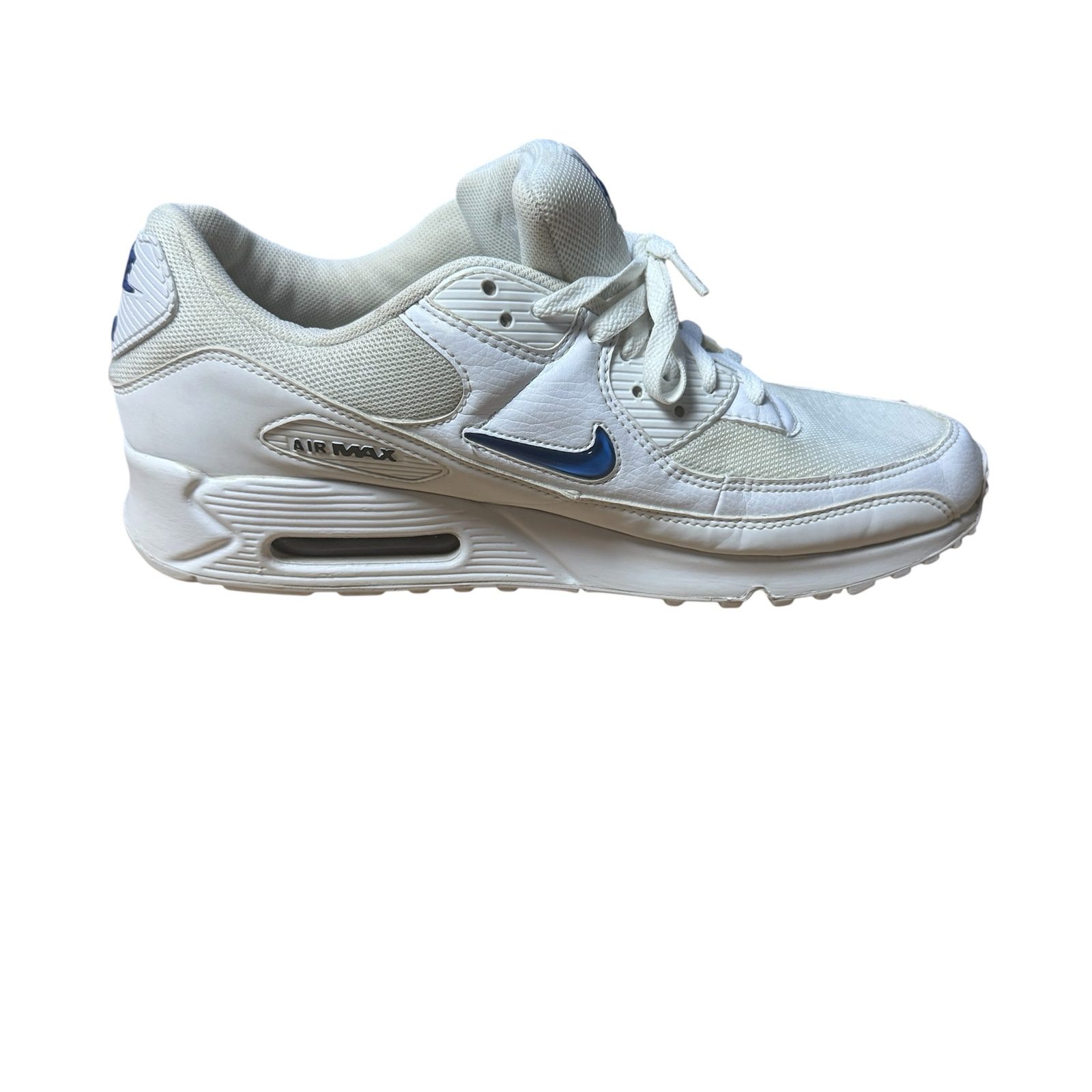 Nike Mens Air Max 90 Jewel Trainers UK 11 White Game Royal DV3503-100 image 5