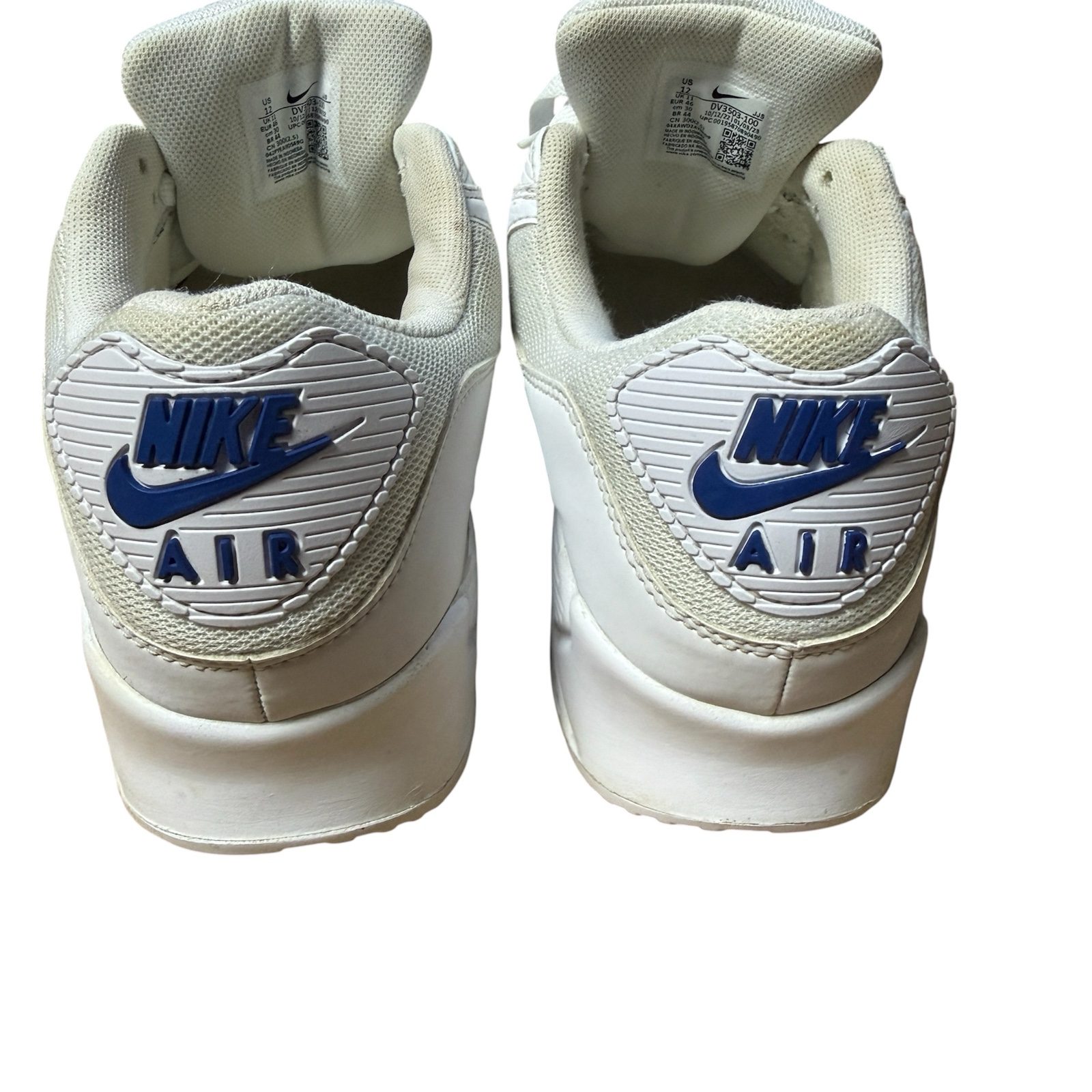 Nike Mens Air Max 90 Jewel Trainers UK 11 White Game Royal DV3503-100 image 6