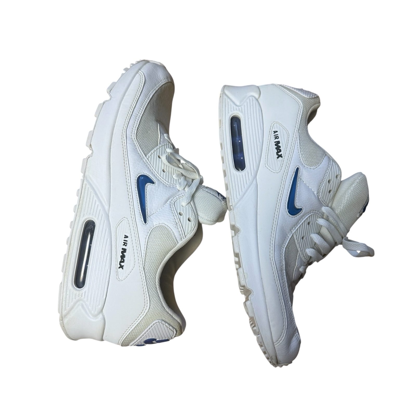 Nike Mens Air Max 90 Jewel Trainers UK 11 White Game Royal DV3503-100 image 9