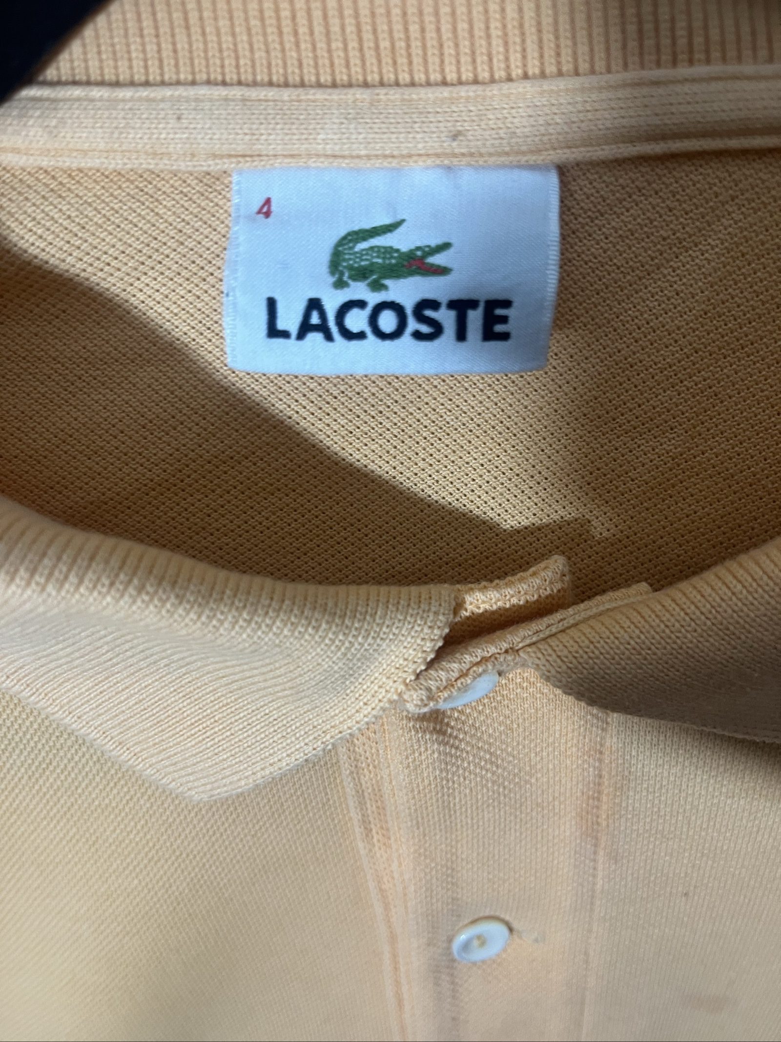 Lacoste Men's Light Orange Polo Shirt Size M Cotton image 3