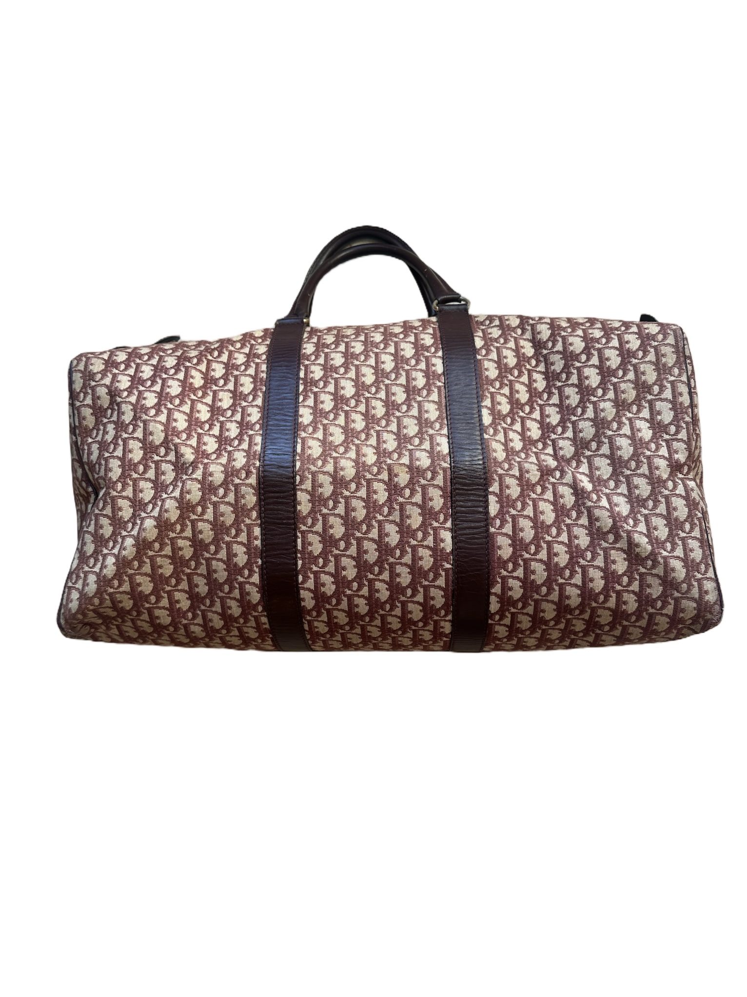 Christian Dior Brown & Beige Monogram Travel Bag Vintage