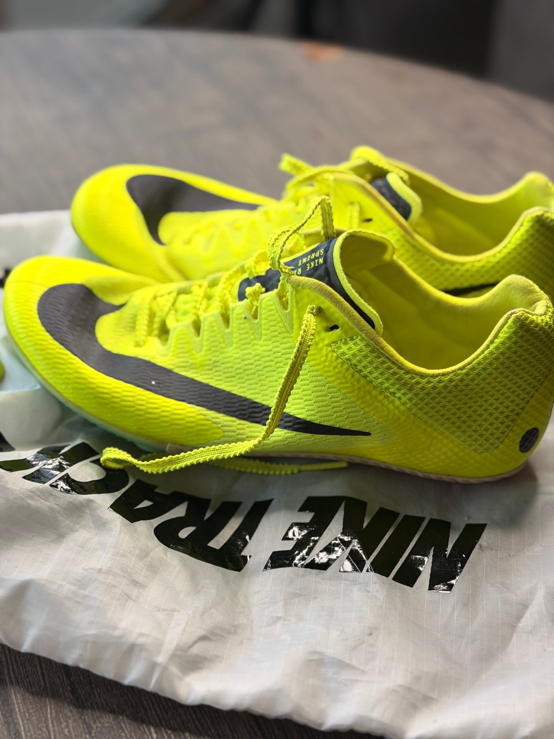 Nike Yellow & Black Track & Field Sprint Spikes US 6