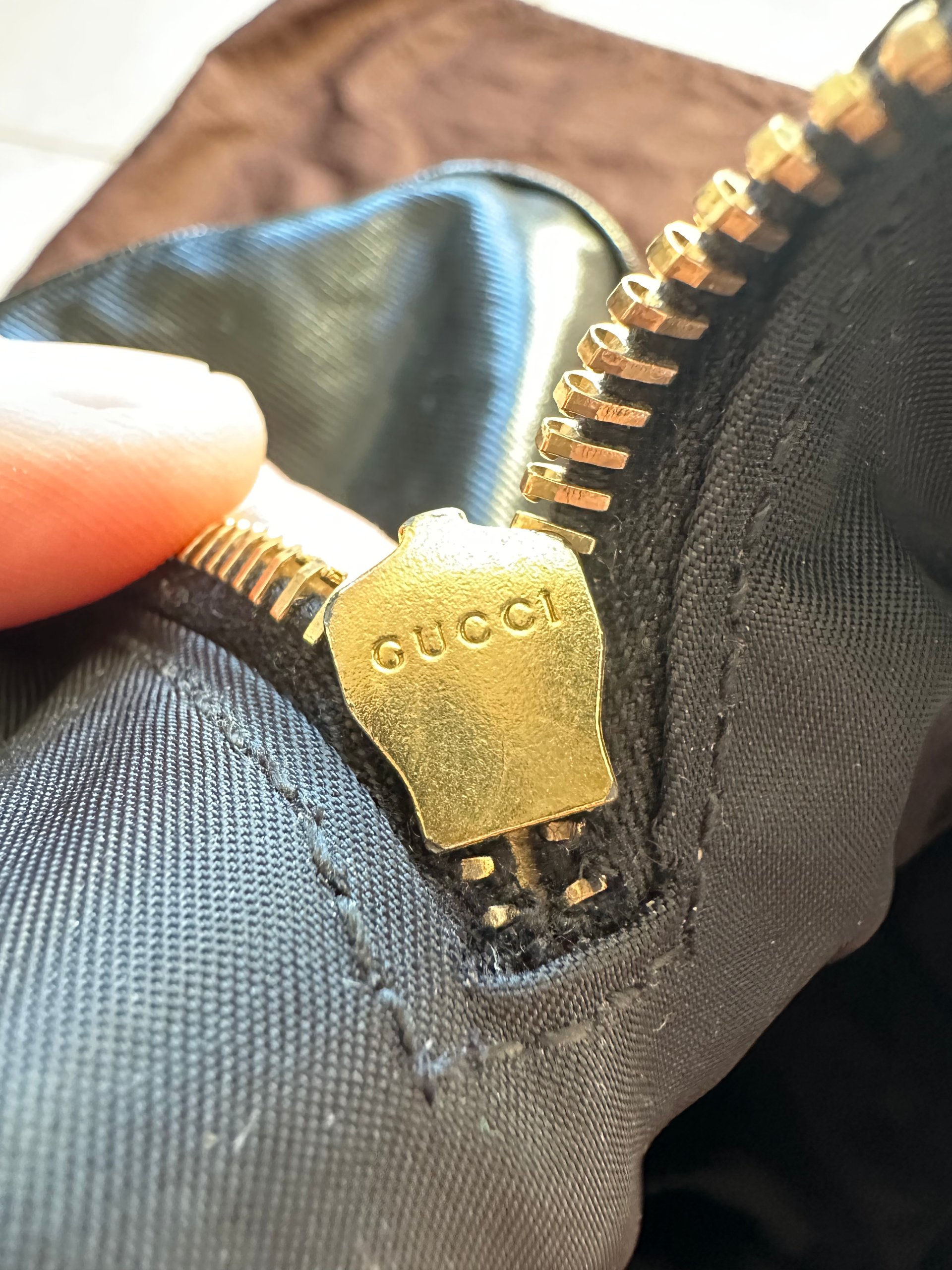 Gucci Black Patent Leather & Canvas Top Handle Bag image 7