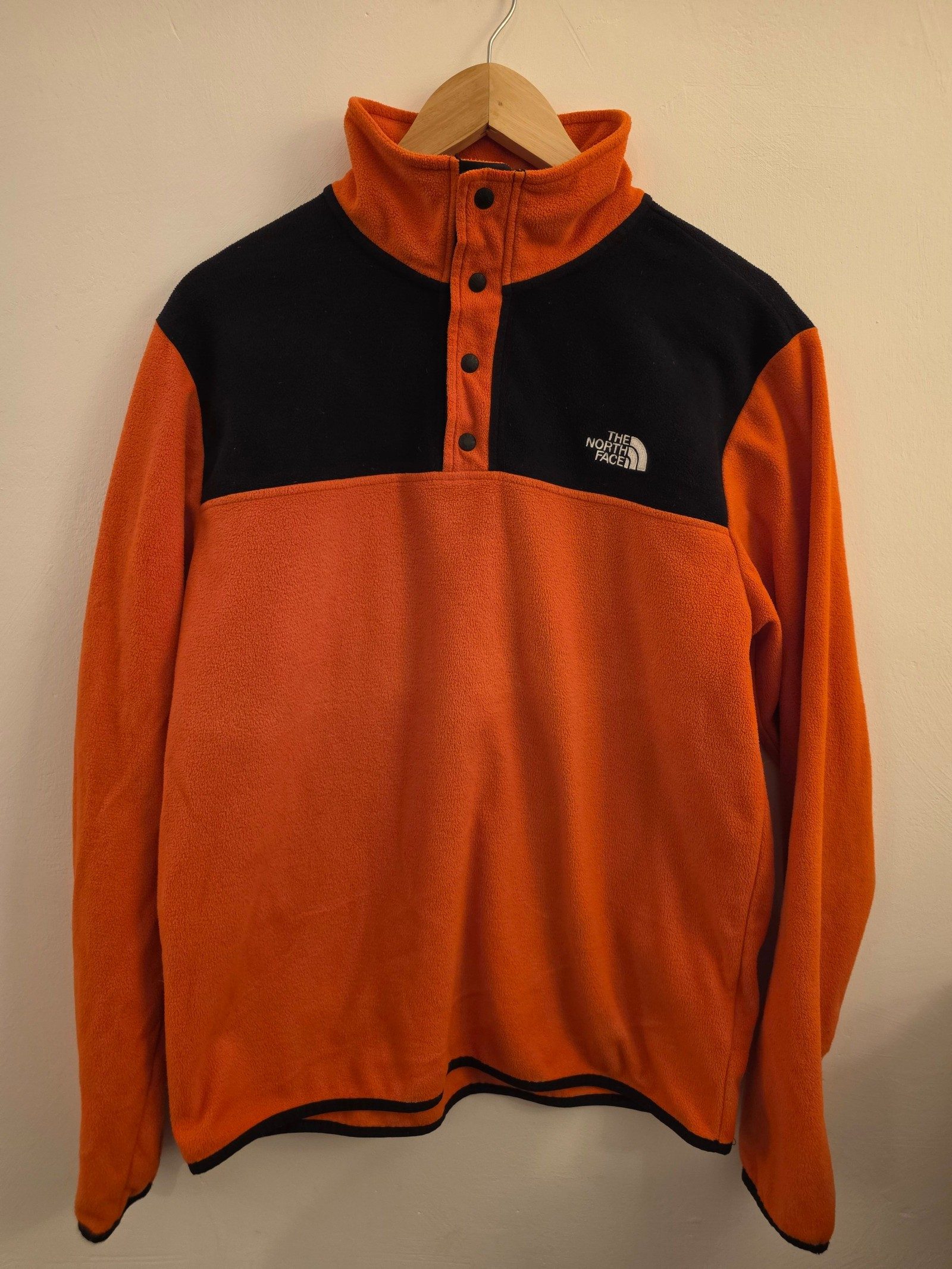 The North Face Men's Orange & Black Fleece Pullover Medium image 2