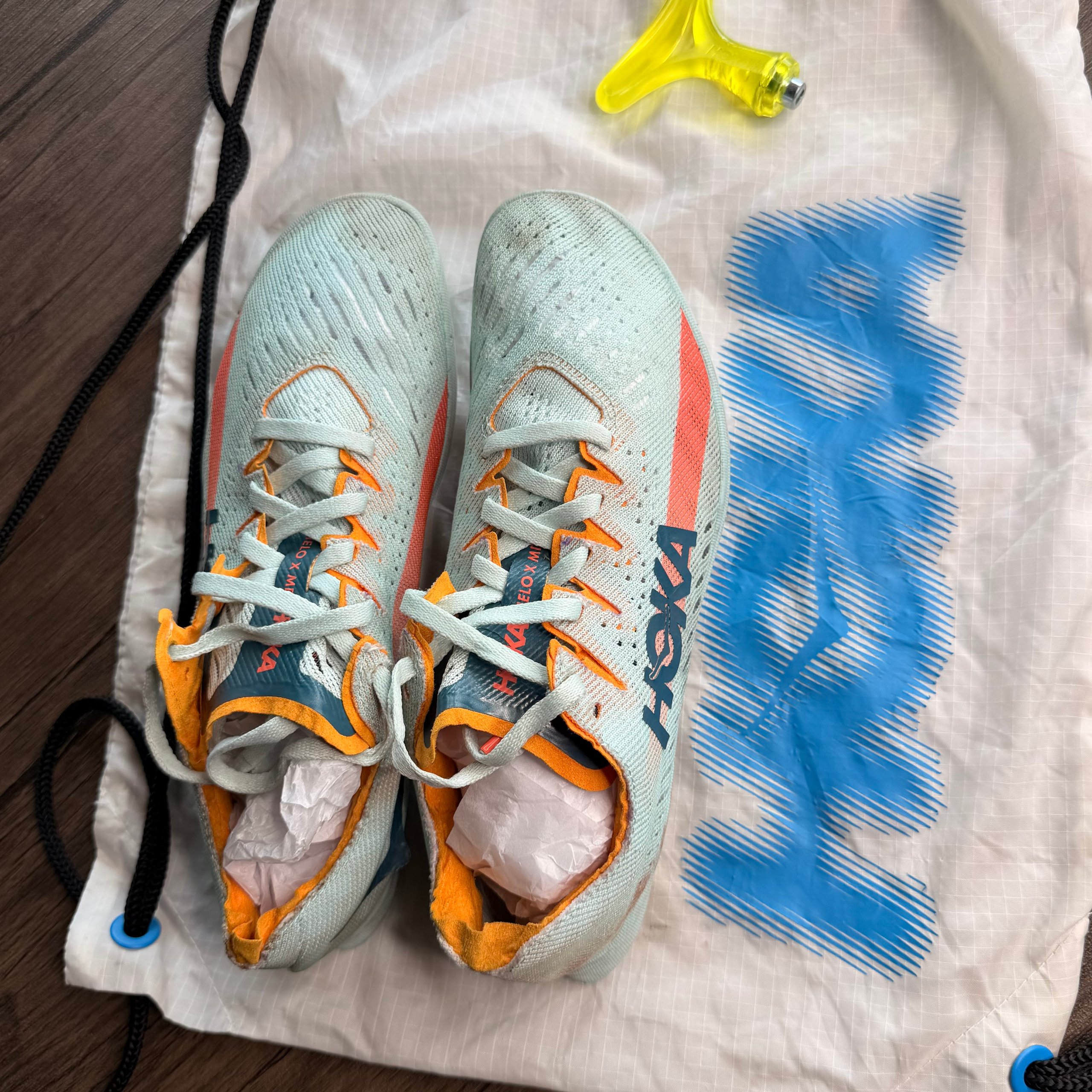 Hoka One One Green & Orange Running Track Spikes US 7.5 image 2