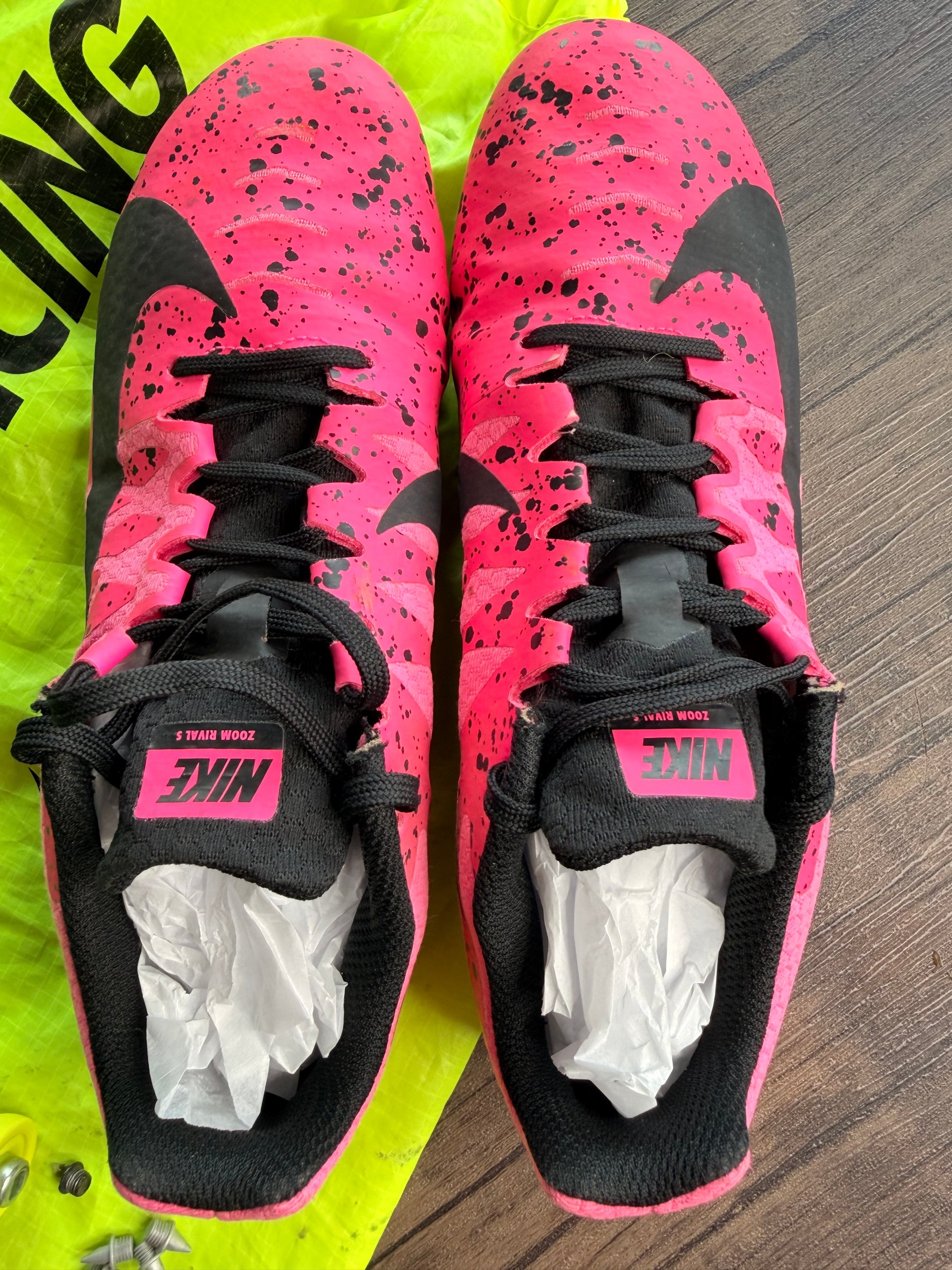 Nike Pink & Black Racing Spikes US 7.5 with Bag & Replacement Spikes image 5