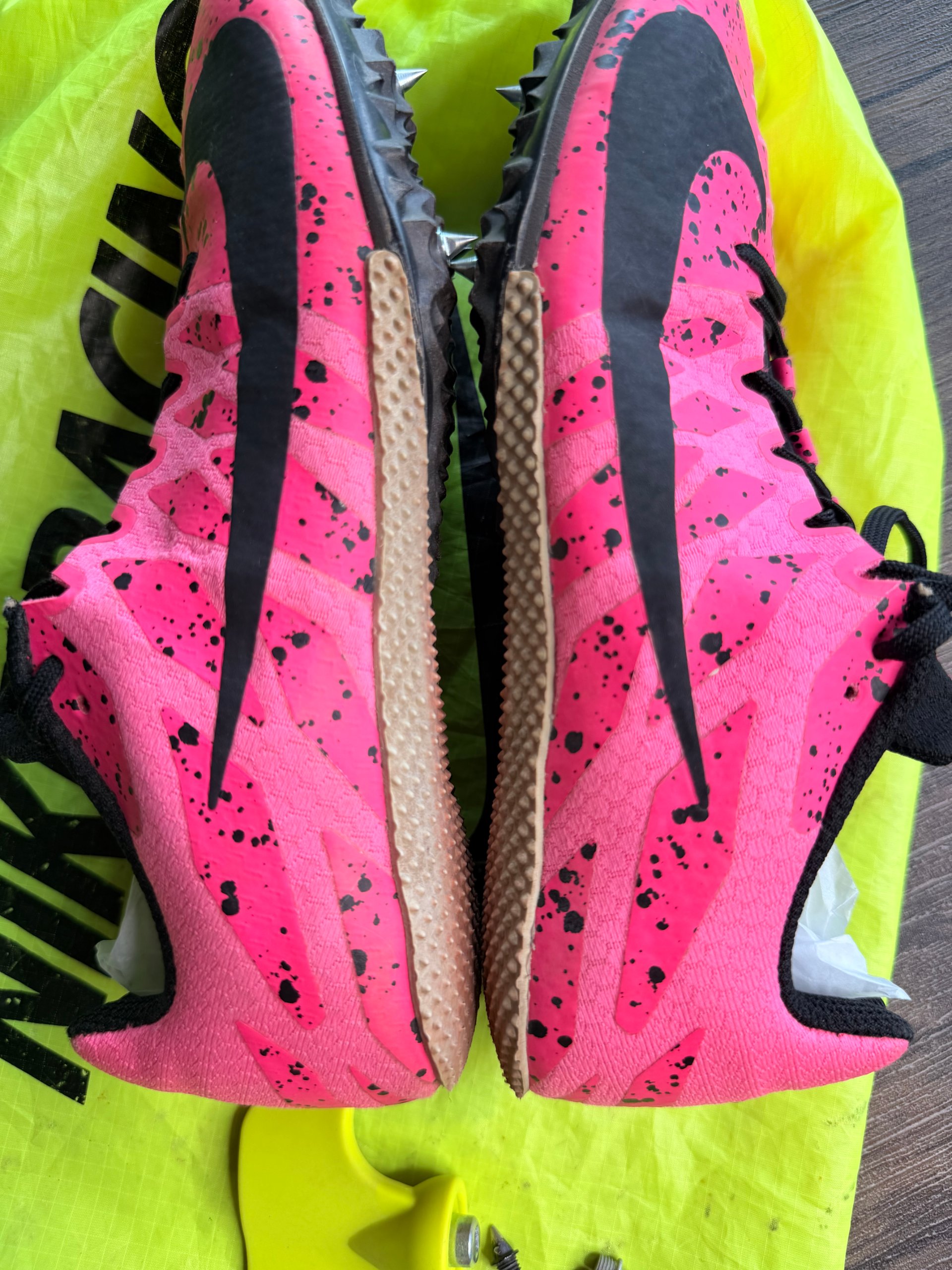 Nike Pink & Black Racing Spikes US 7.5 with Bag & Replacement Spikes image 7