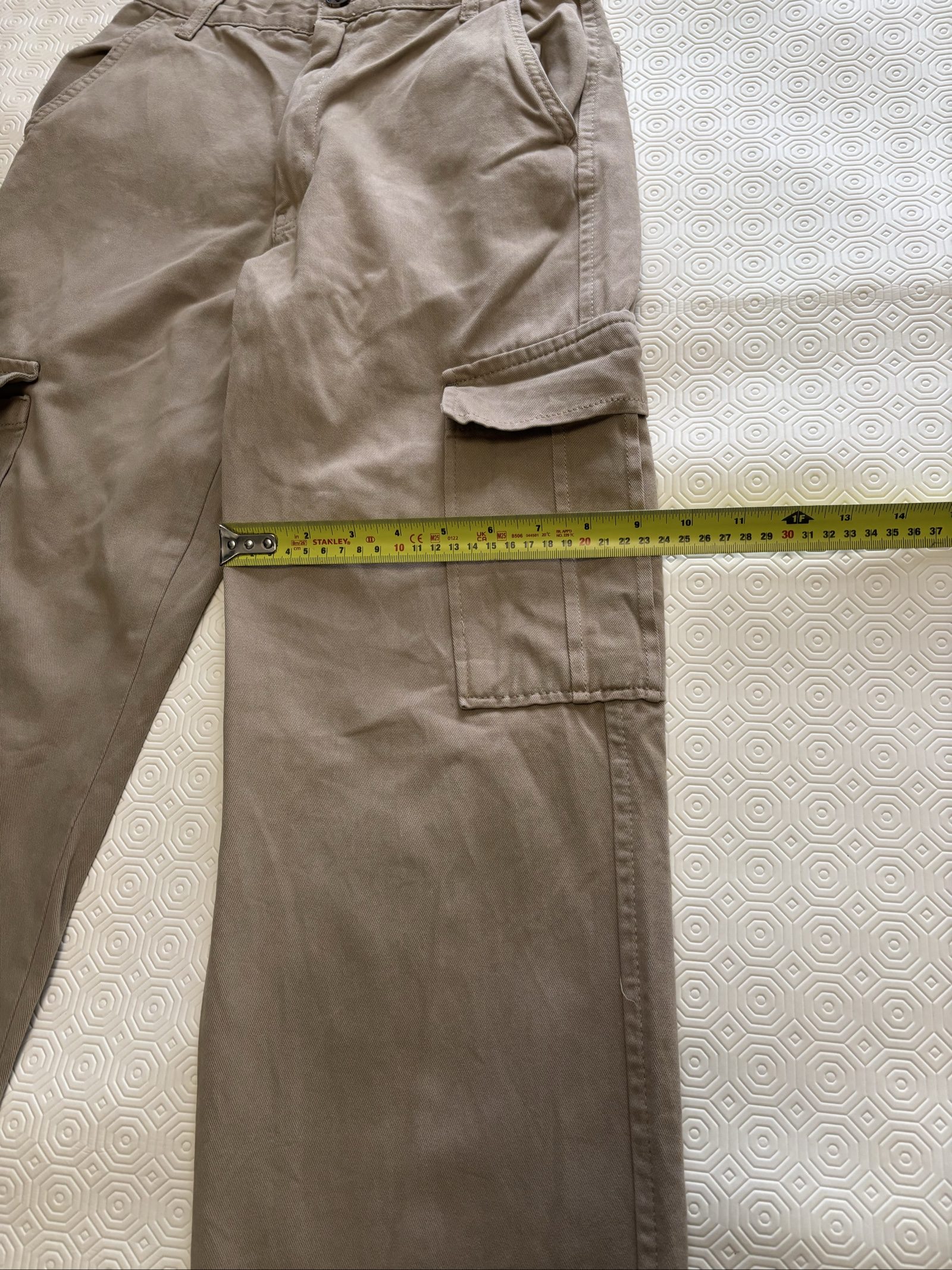 Stradivarius Beige Cargo Trousers Relaxed Fit Large image 4