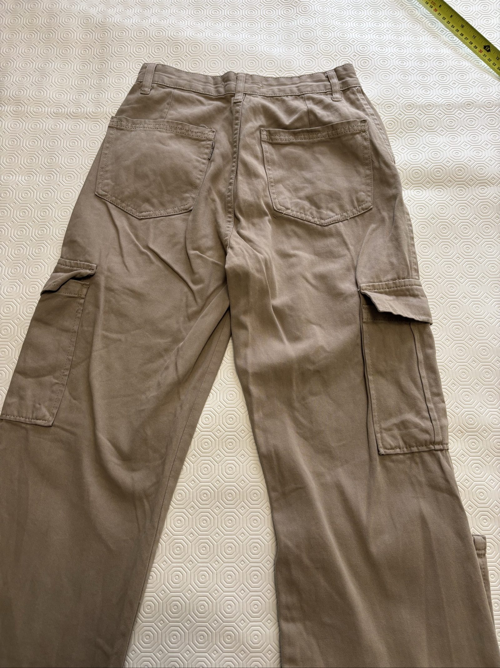 Stradivarius Beige Cargo Trousers Relaxed Fit Large image 9