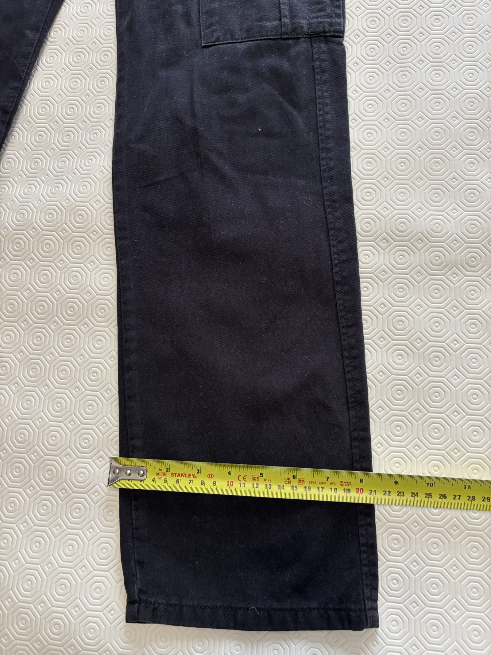 Stradivarius Black Cargo Trousers Wide Leg Pockets image 2