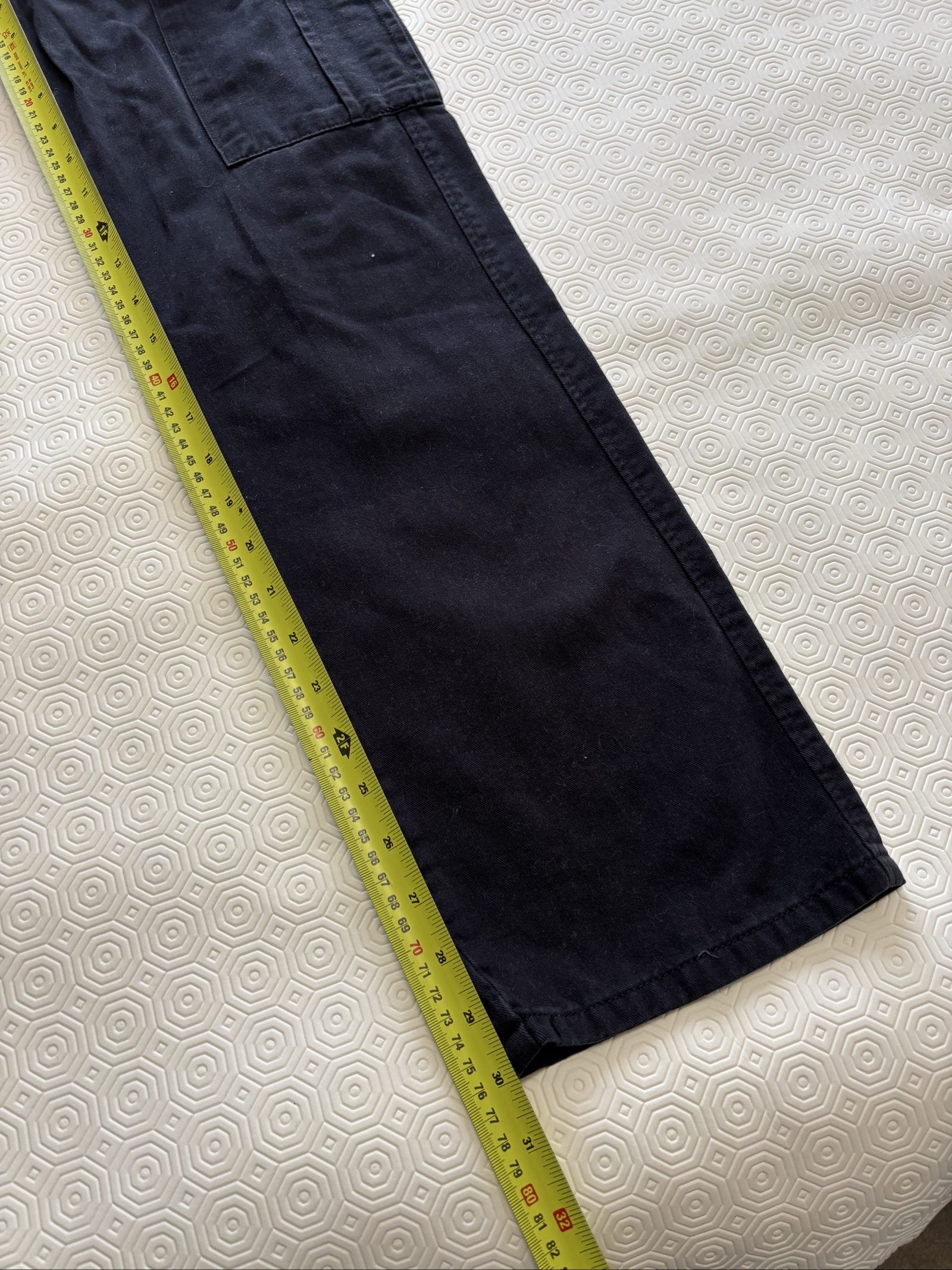 Stradivarius Black Cargo Trousers Wide Leg Pockets image 4