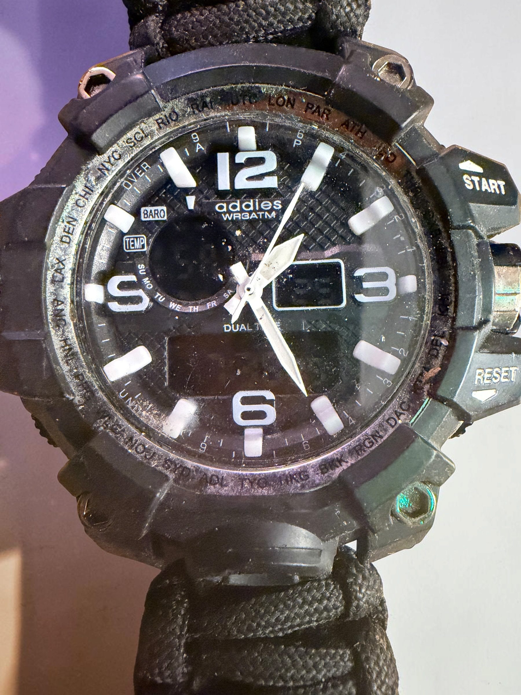 Oddies Black Tactical Paracord Watch with Compass