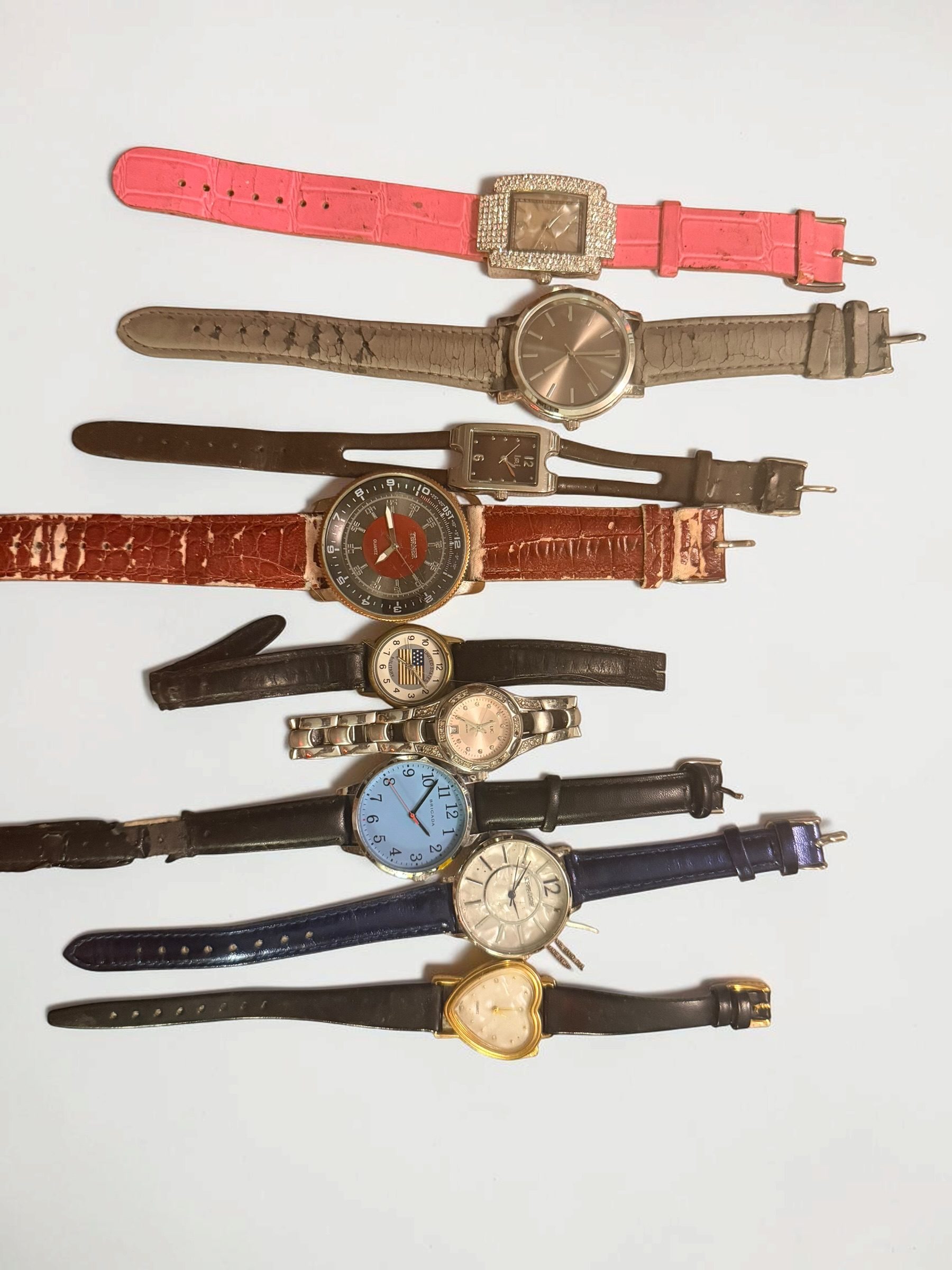 Mixed Brand Multi Colour Fashion Watch Lot 9 Pieces