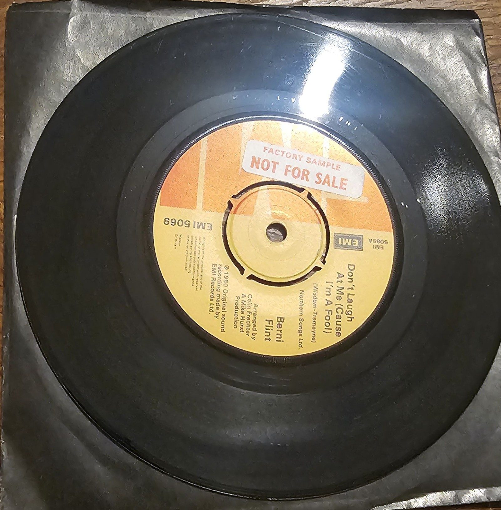 Berni Flint Don't Laugh At Me PROMO EMI EM1 5069 7" Vinyl Single