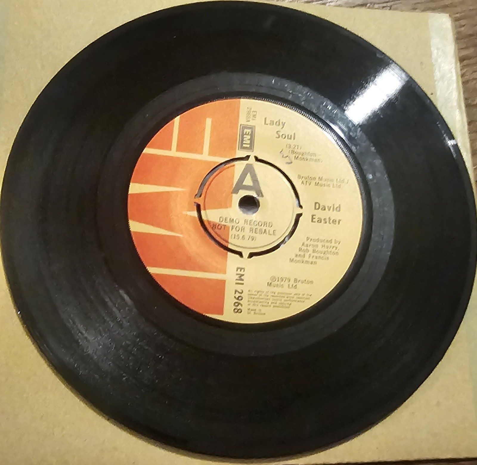 David Easter Lady Soul DEMO EMI EMI 2968 7" Promo 45 RPM