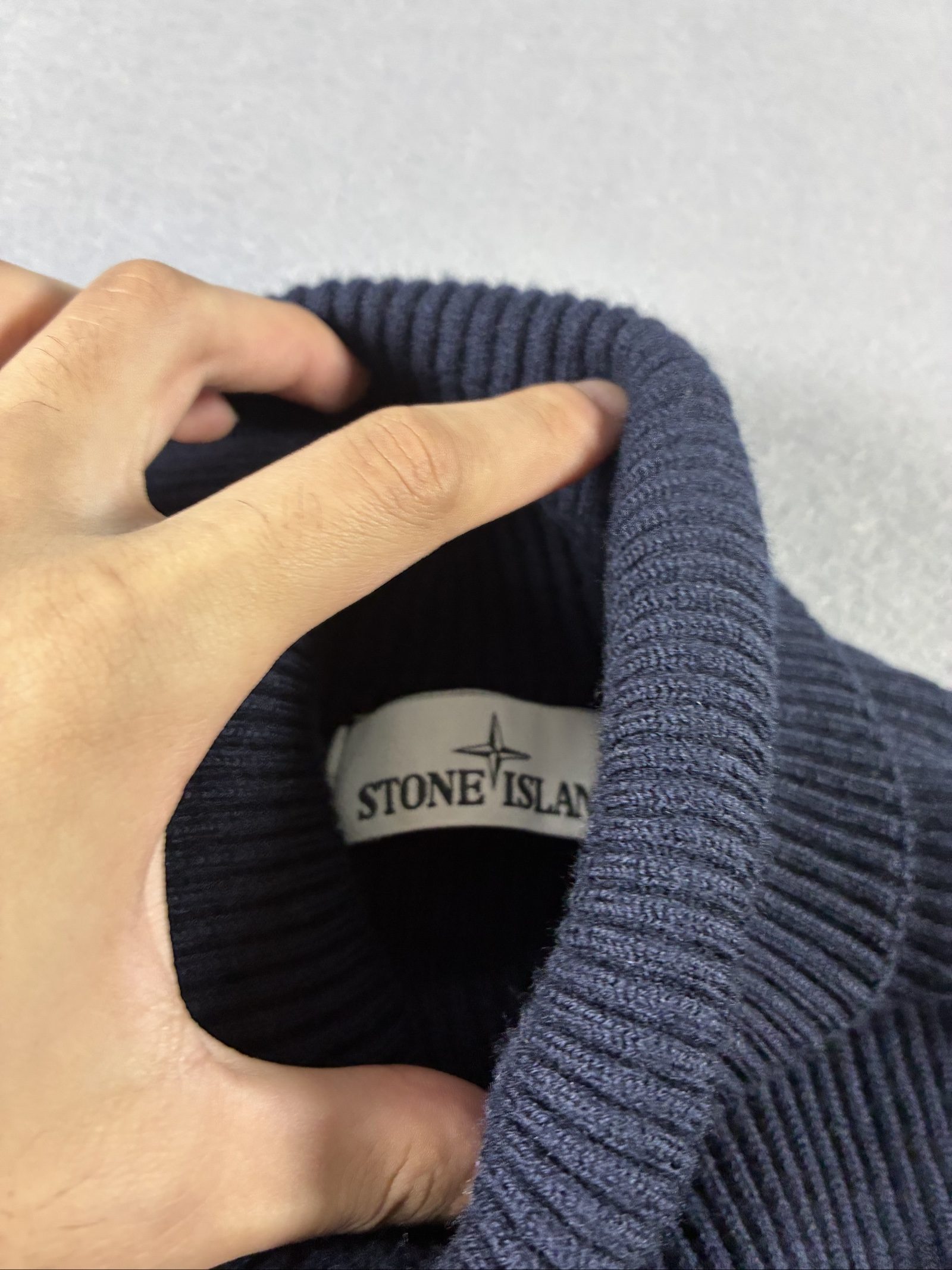 Stone Island Navy Ribbed Turtleneck Sweater XXL image 2