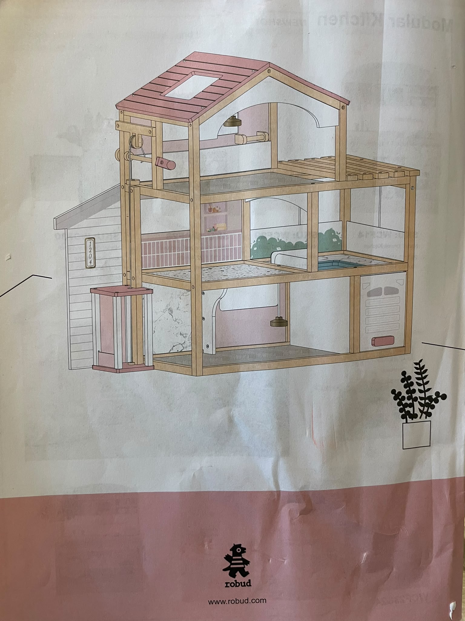 Dollhouse "Florida" - Nieuw (Let op: klein scheurtje) image 2