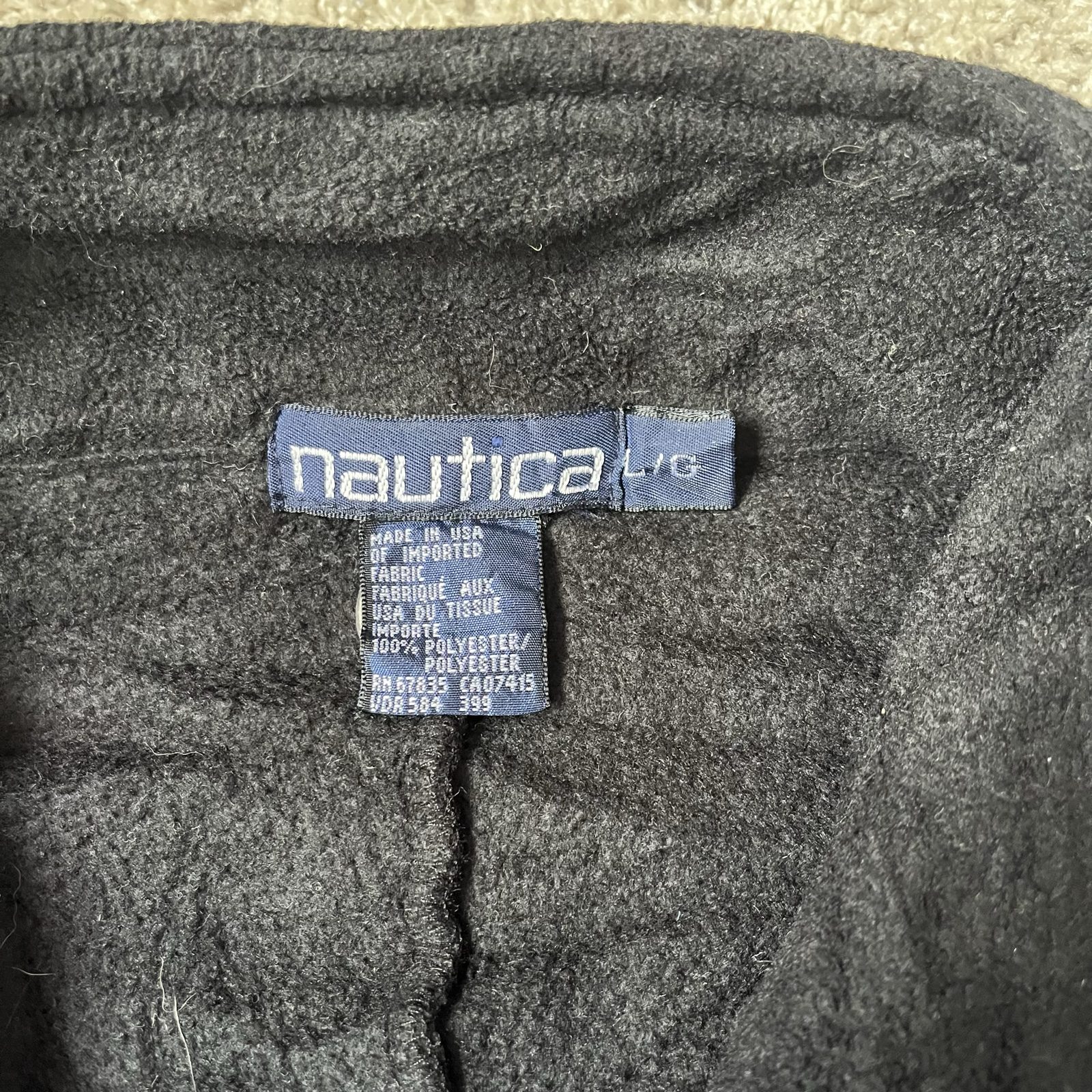 Retro Nautica Black & Blue Half Zip Fleece Large image 2