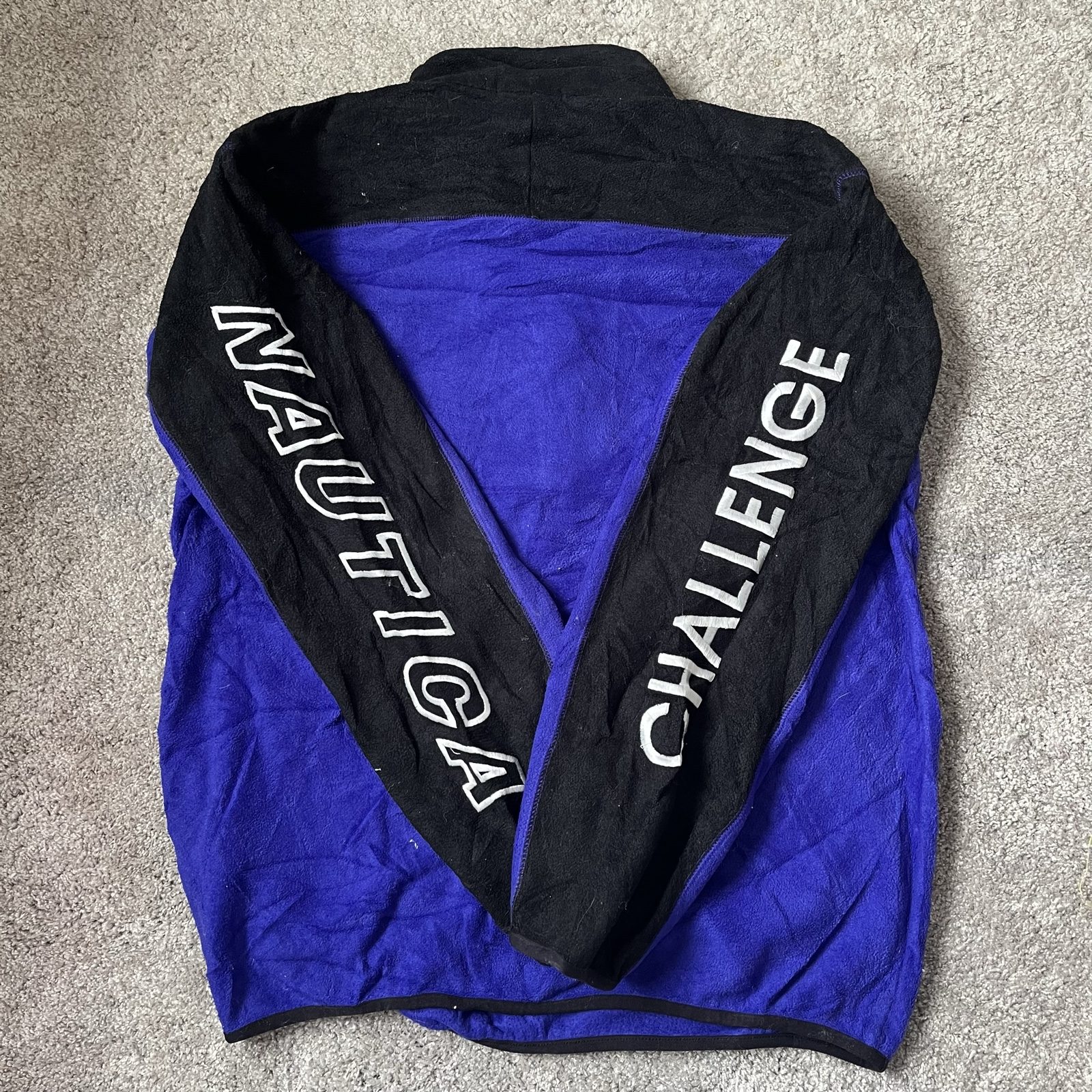 Retro Nautica Black & Blue Half Zip Fleece Large image 3
