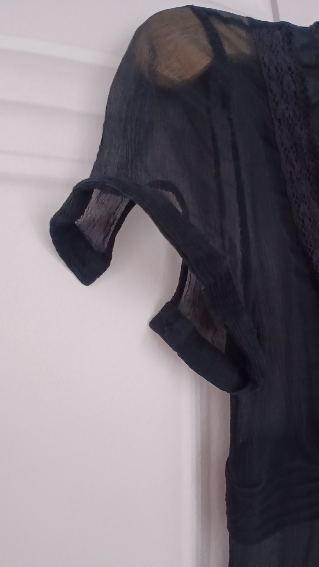 Black Sheer Ruffle Detail Dress Small UK 6/8 image 5