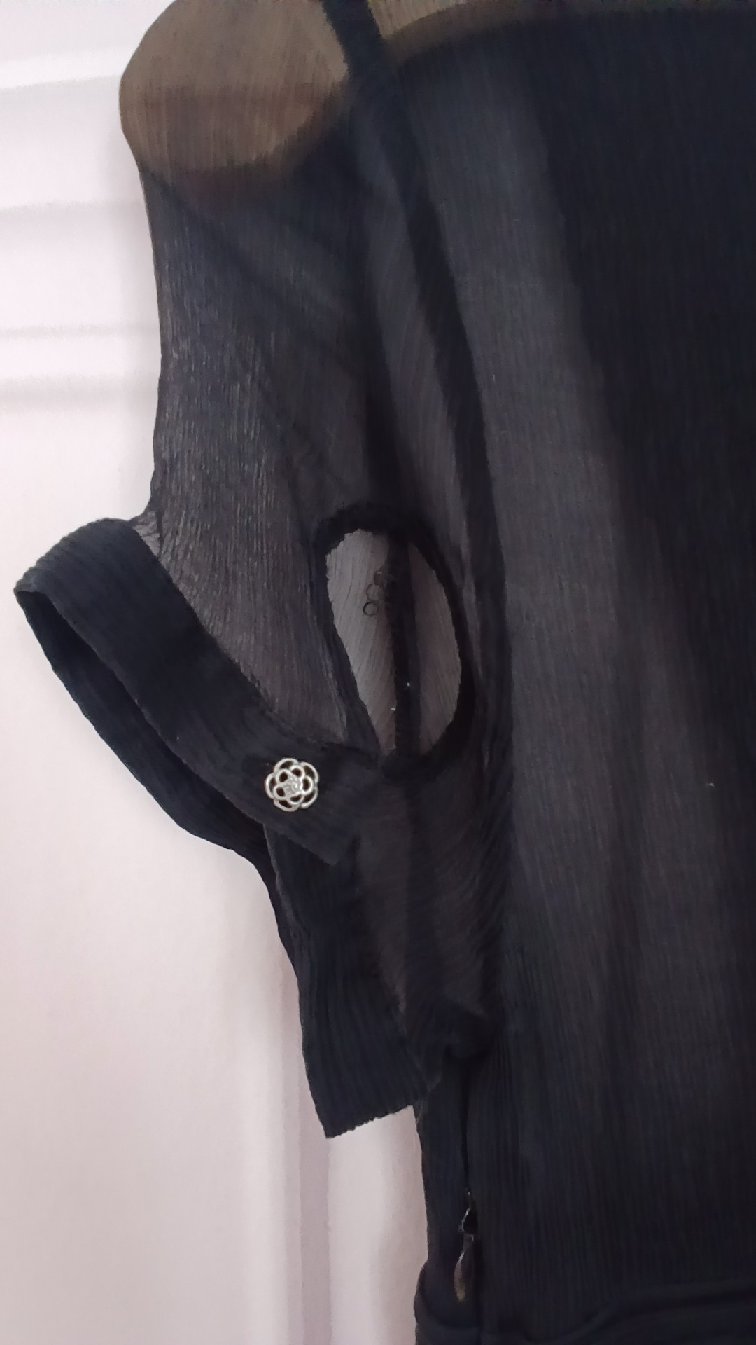 Black Sheer Ruffle Detail Dress Small UK 6/8 image 6