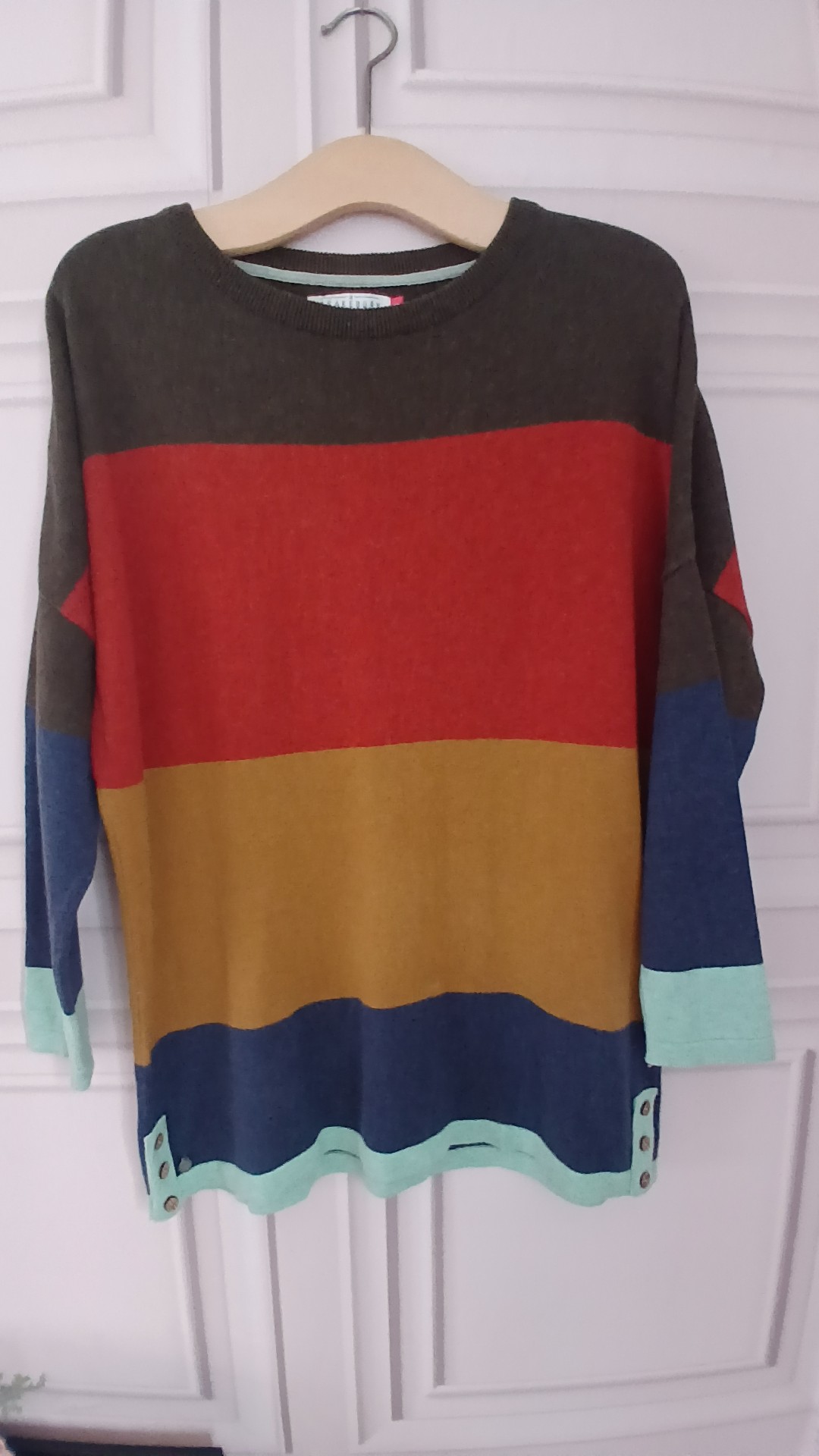 Brakeburn Multicolour Oversized Striped Knit Jumper Size 8