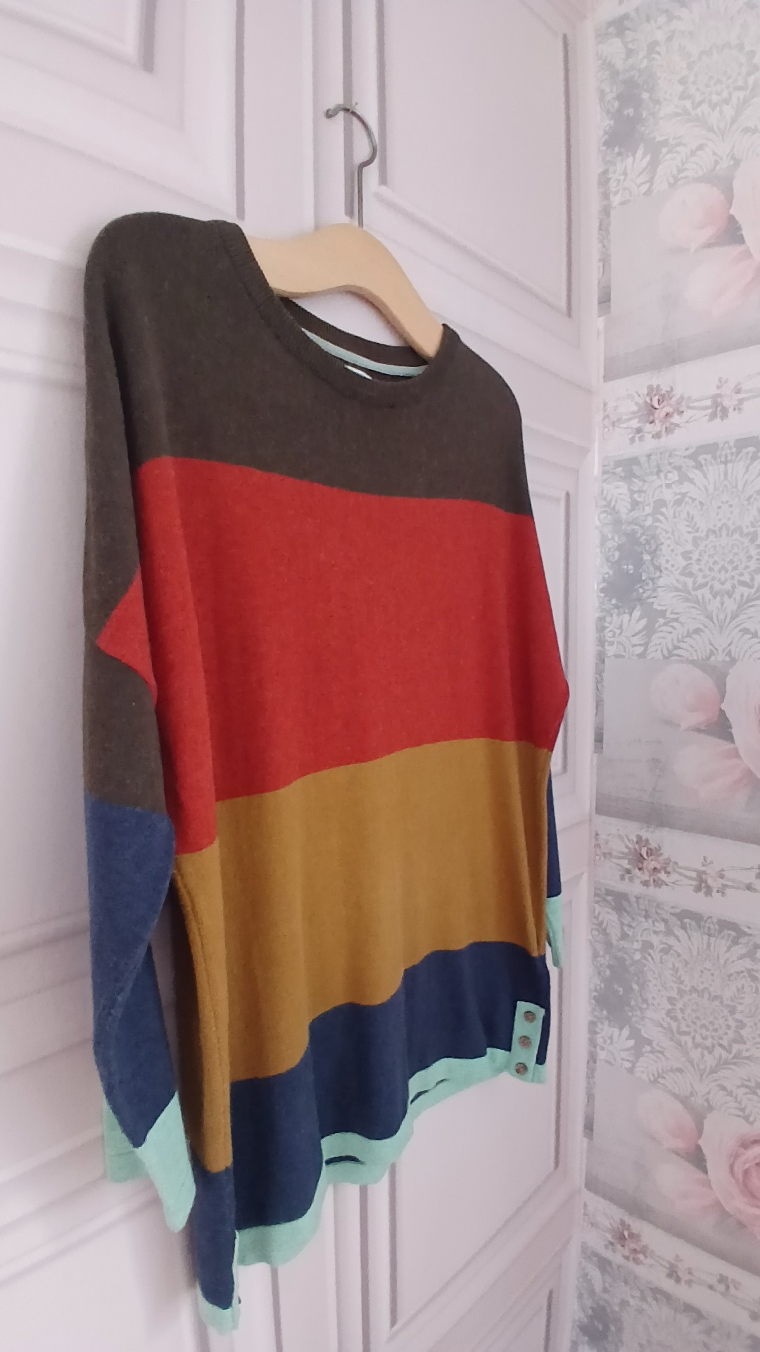 Brakeburn Multicolour Oversized Striped Knit Jumper Size 8 image 4