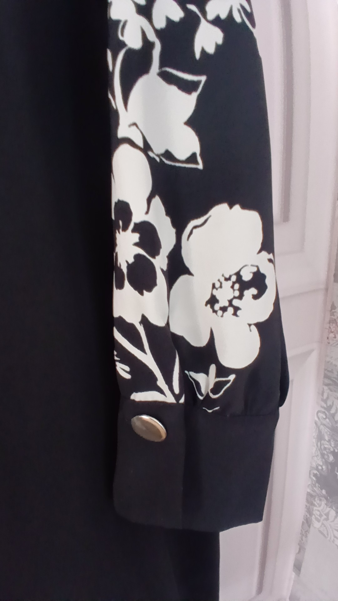 Zara Black & White Floral Pattern Dress/Tunic Eur L image 2