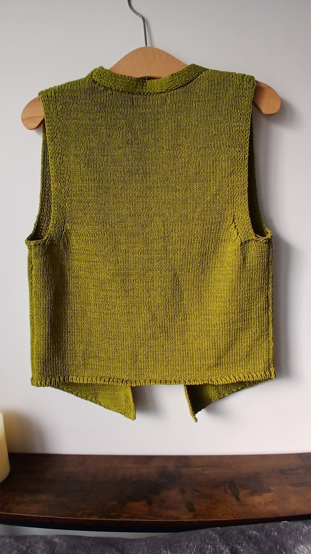 Next Olive Green Knitted Tie Front Vest Medium image 2