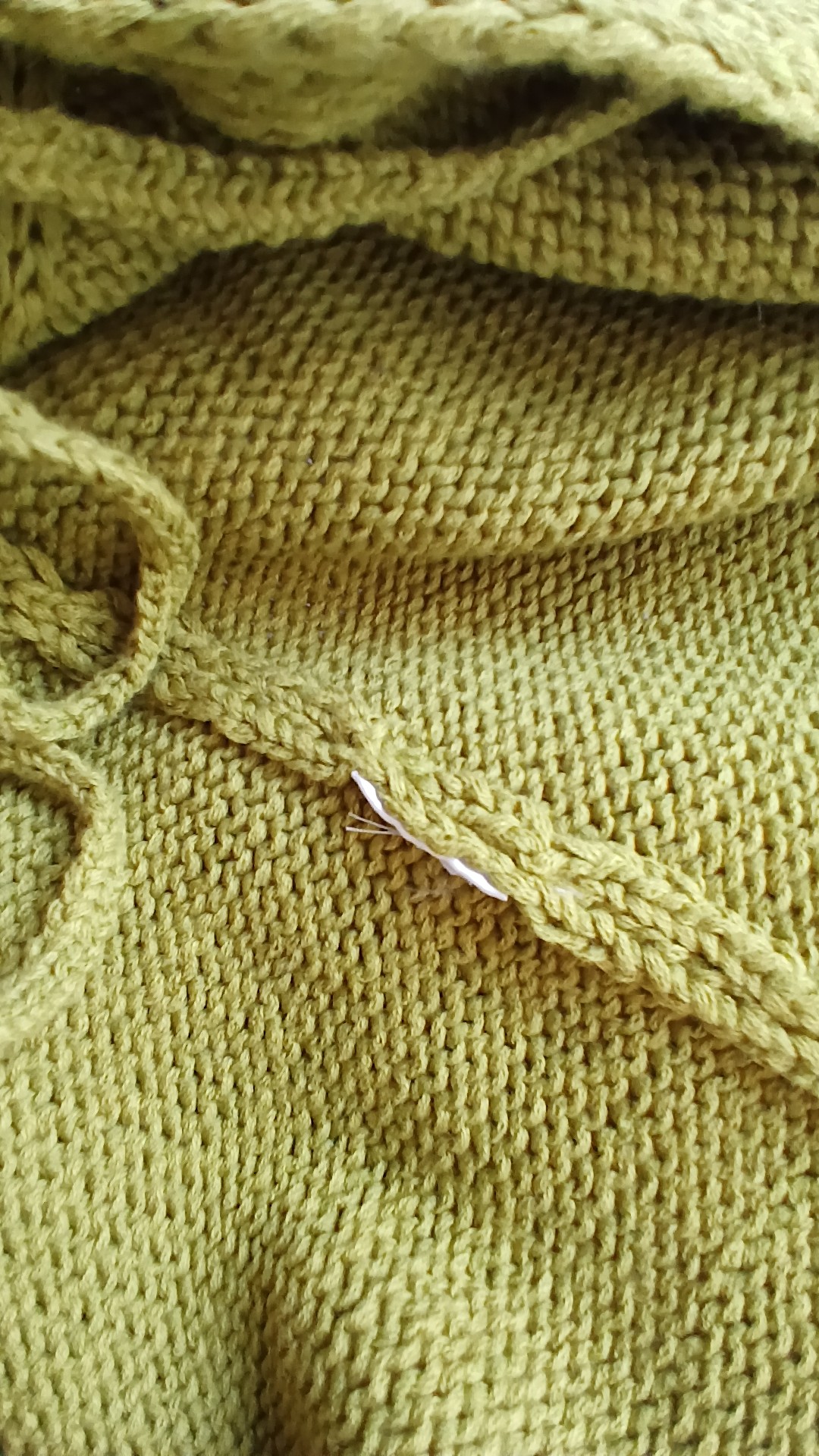 Next Olive Green Knitted Tie Front Vest Medium image 4