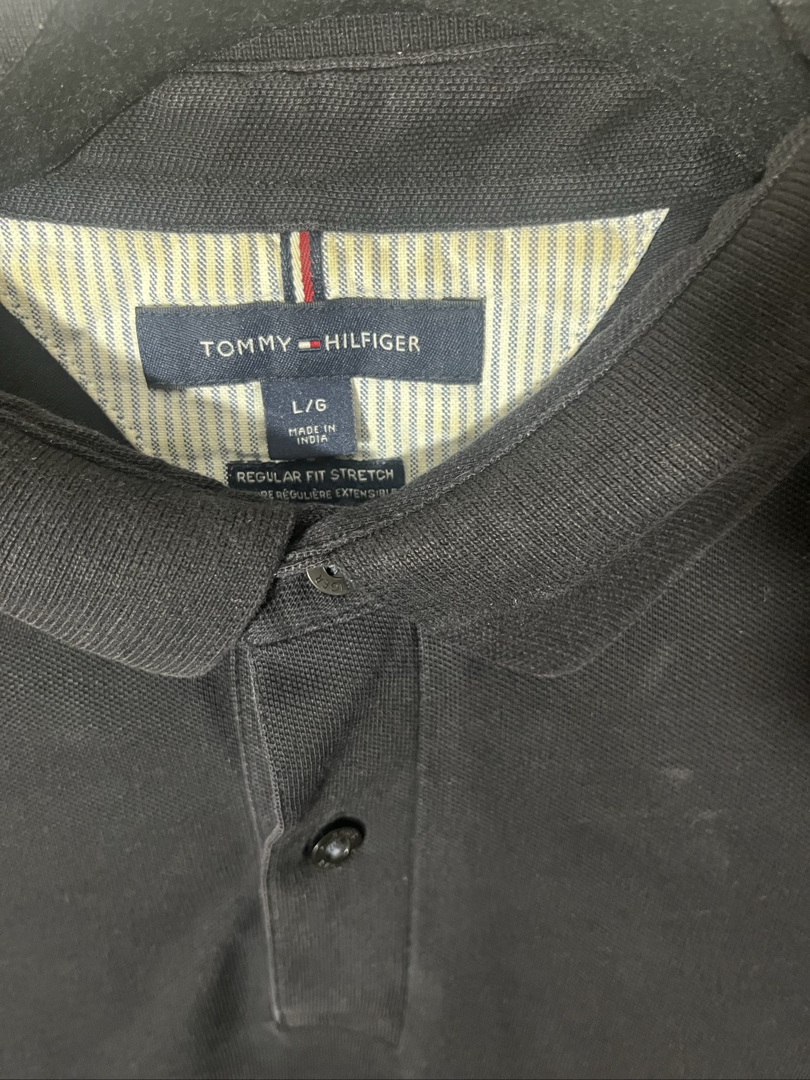 Tommy Hilfiger Men's Black Regular Fit Stretch Polo Shirt Large image 3