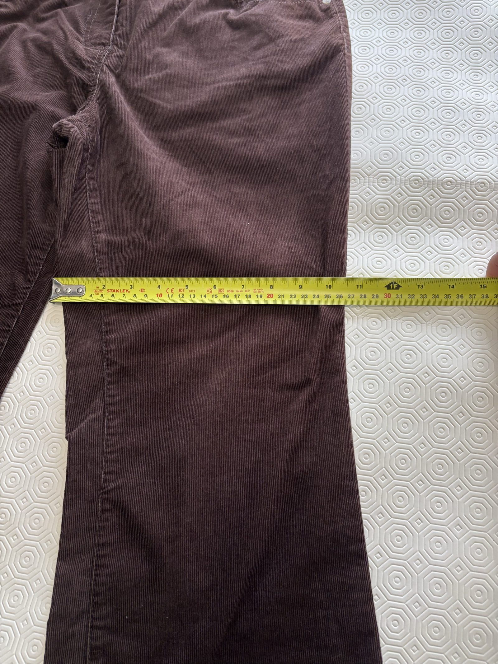Brown Corduroy Bootcut Trousers Size 16 image 4