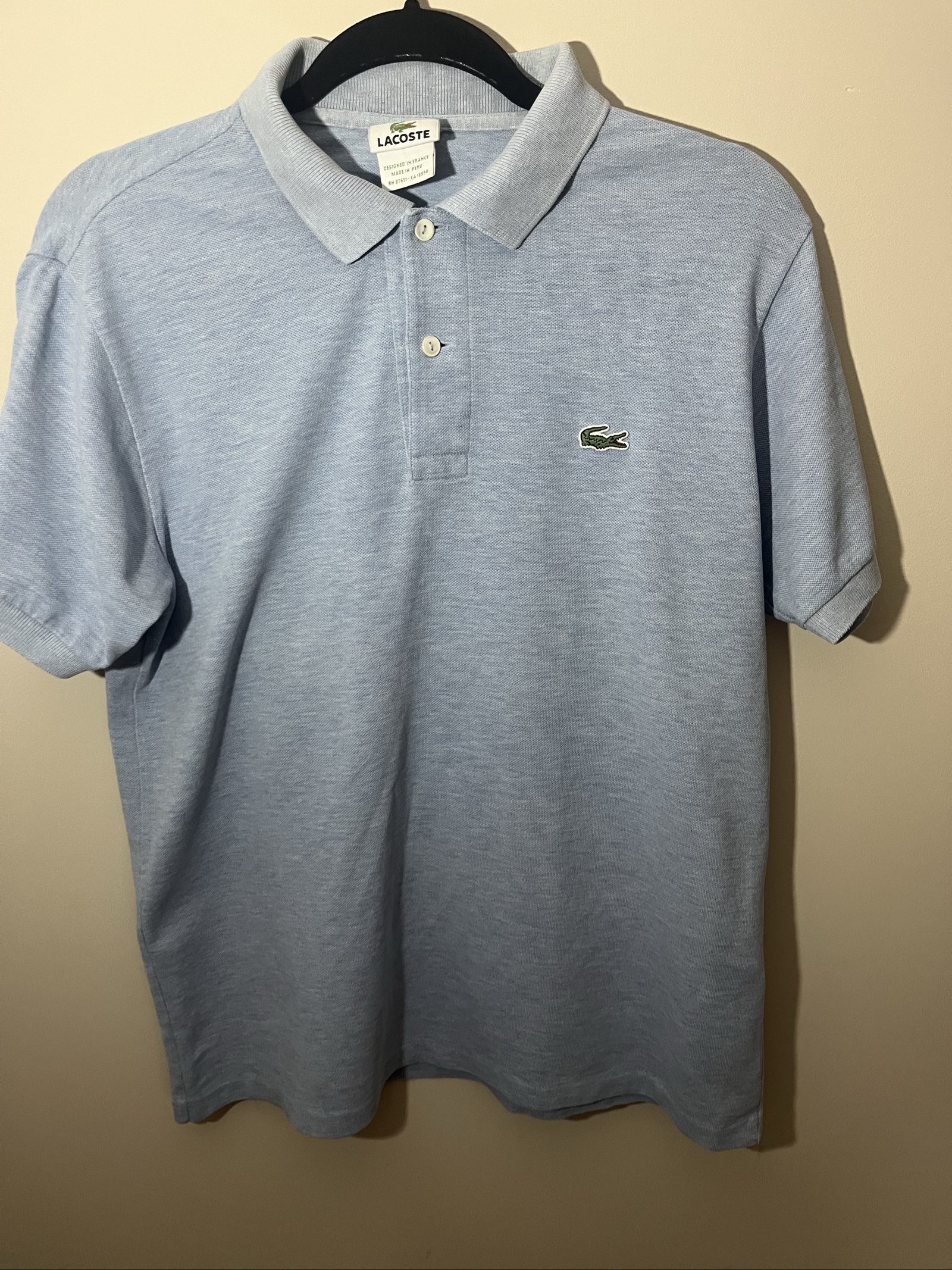 Lacoste Men's Light Blue Polo Shirt Medium Classic Fit