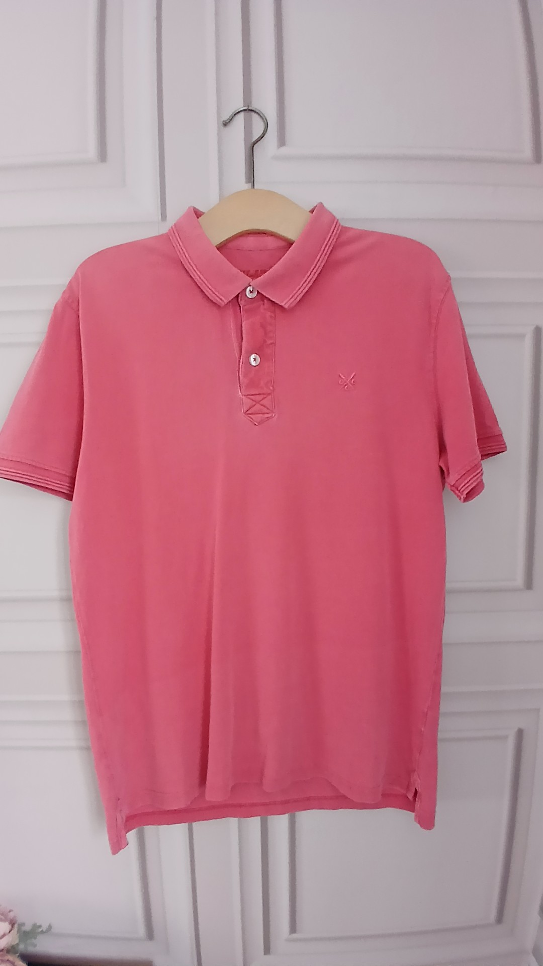 Crew Pink 100% Cotton Polo Shirt Embroidered Logo Medium