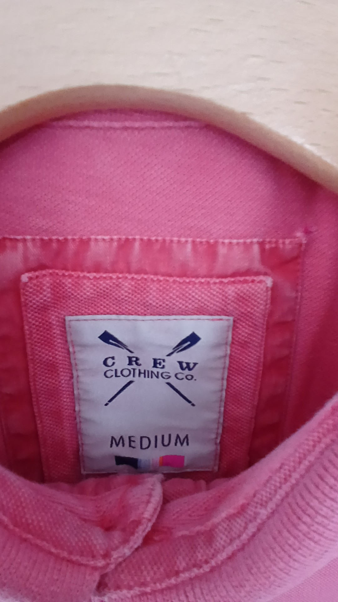Crew Pink 100% Cotton Polo Shirt Embroidered Logo Medium image 5