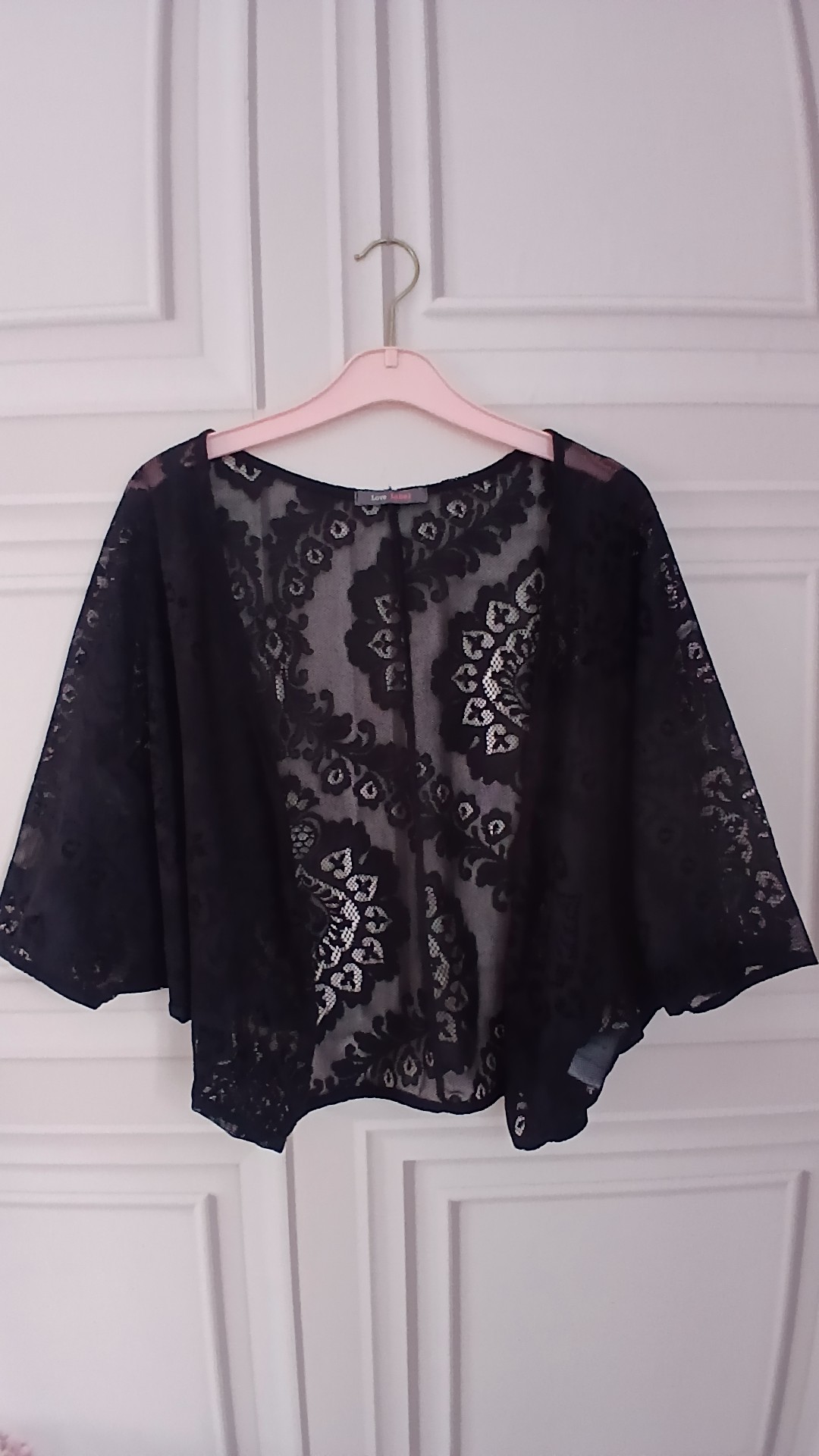 Love Label Black Lace Bolero Top UK L