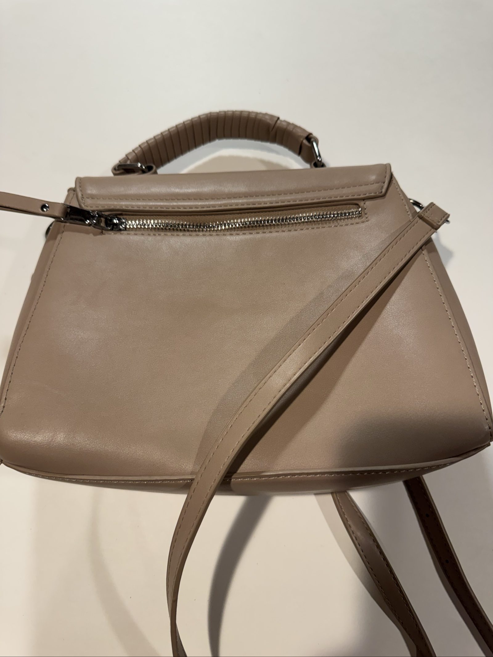 Madison West Taupe Top Handle Crossbody Bag Purse Adjustable Strap image 2