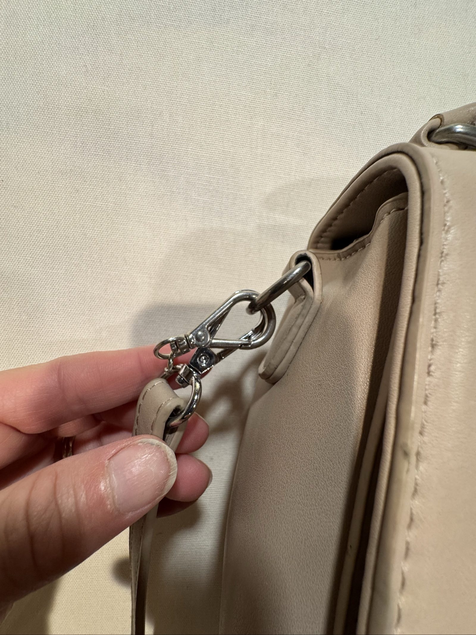 Madison West Taupe Top Handle Crossbody Bag Purse Adjustable Strap image 5
